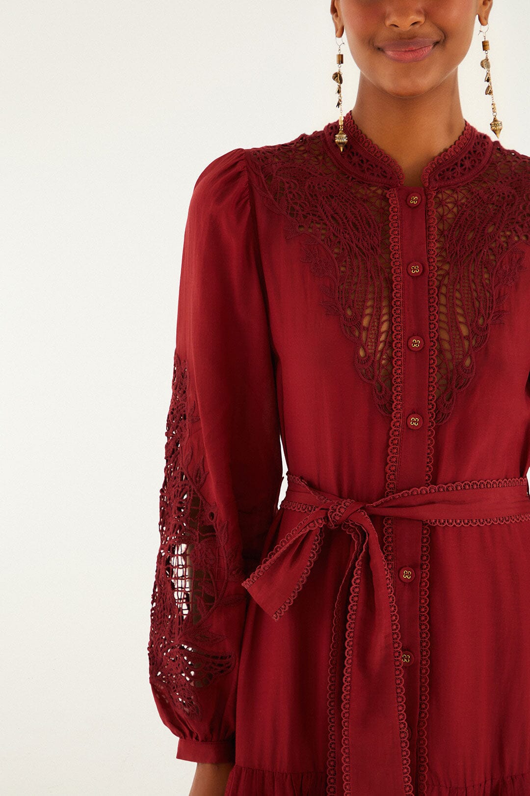 BURGUNDY LONG SLEEVE MINI DRESS