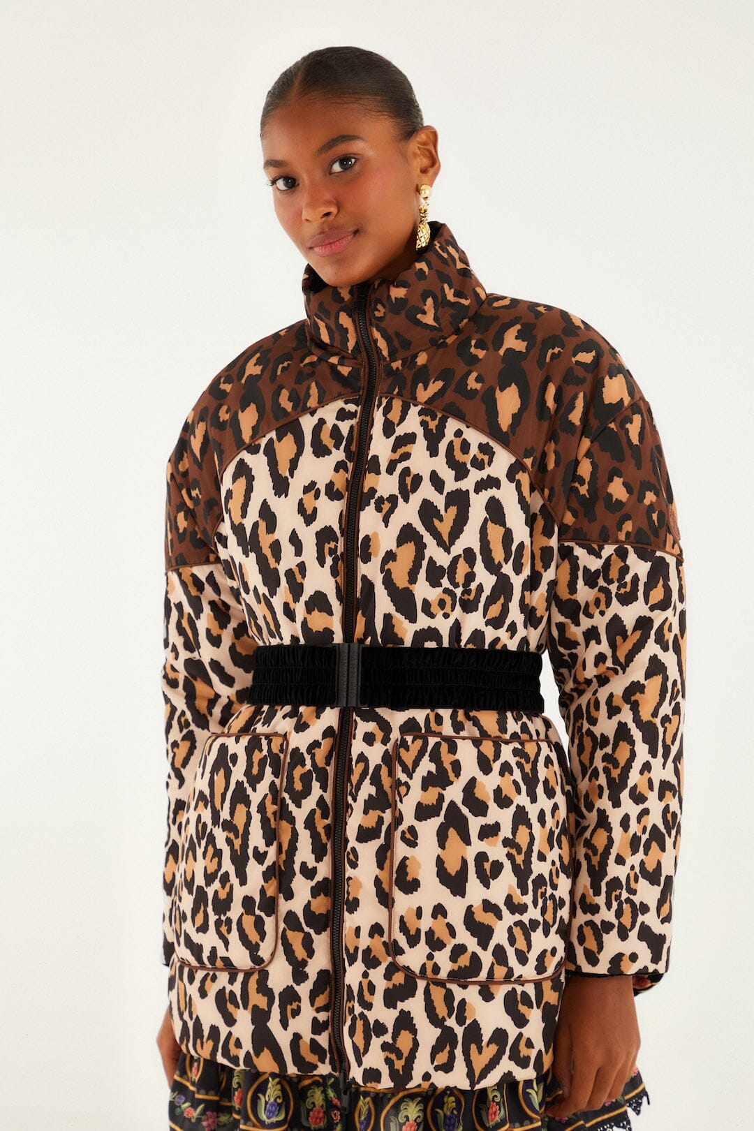 Black Marvelous Garden Puffer Jacket