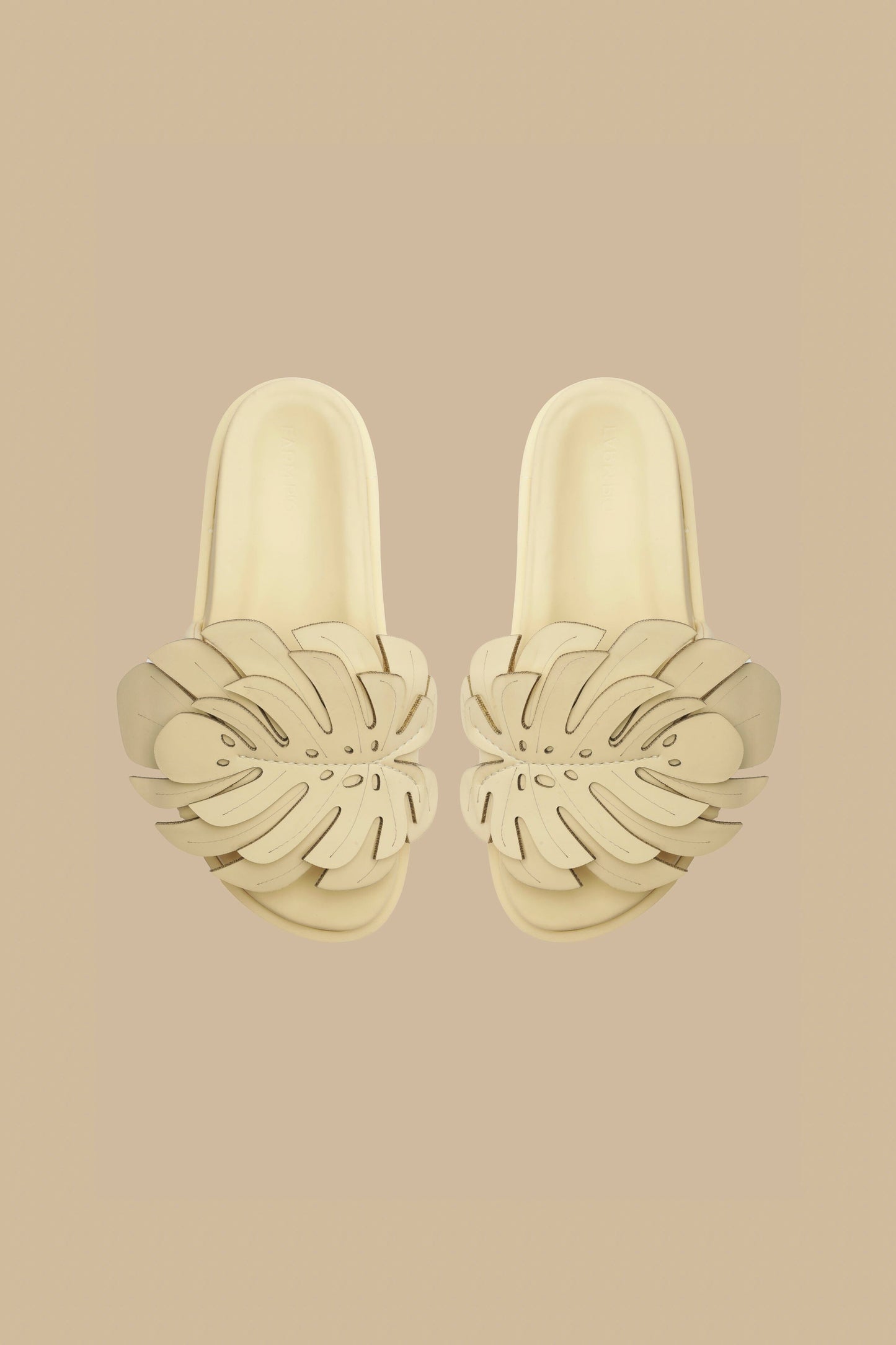 Ivory Monstera Slide Sandal