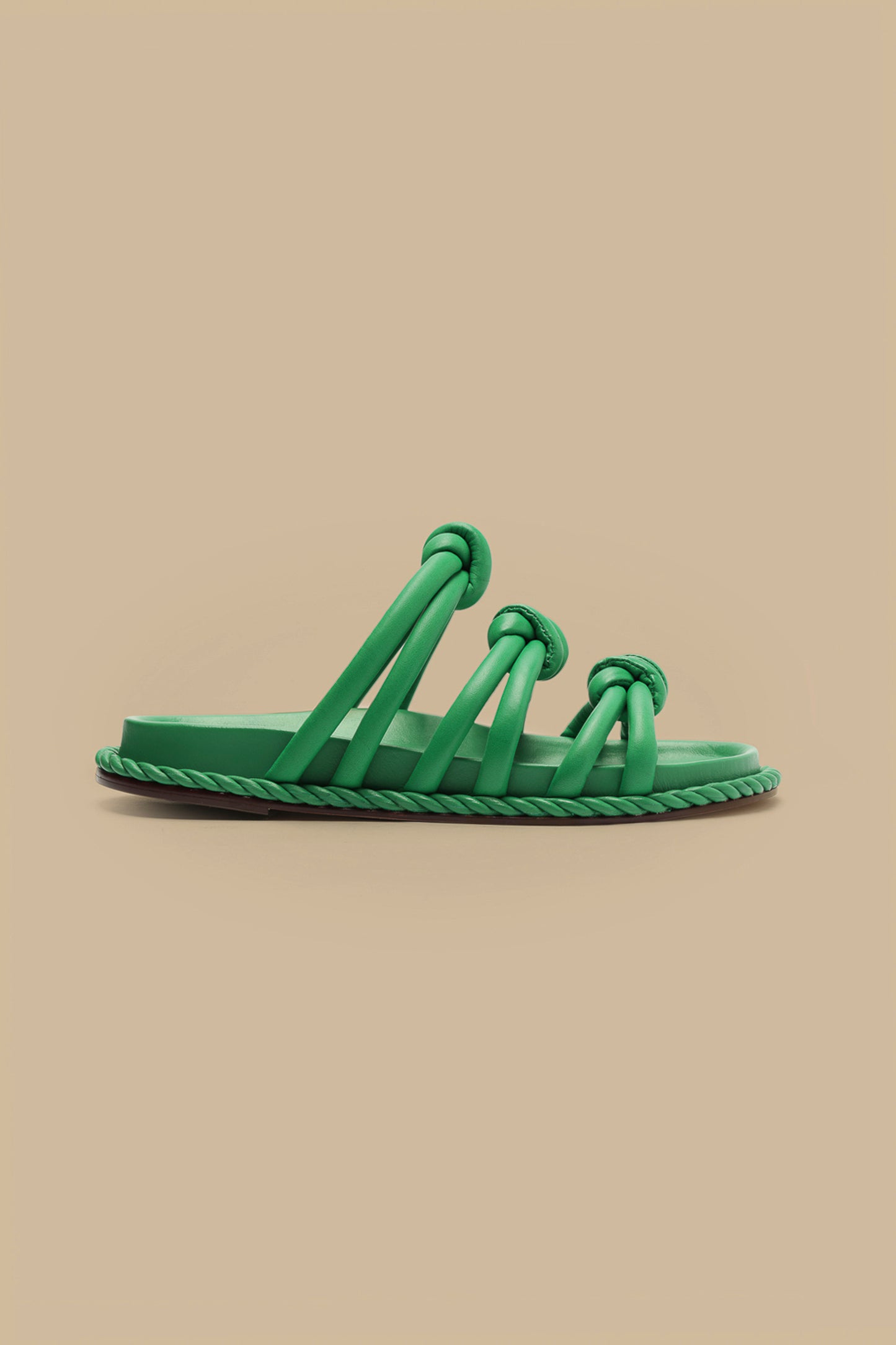 Green Tie Flat Sandal