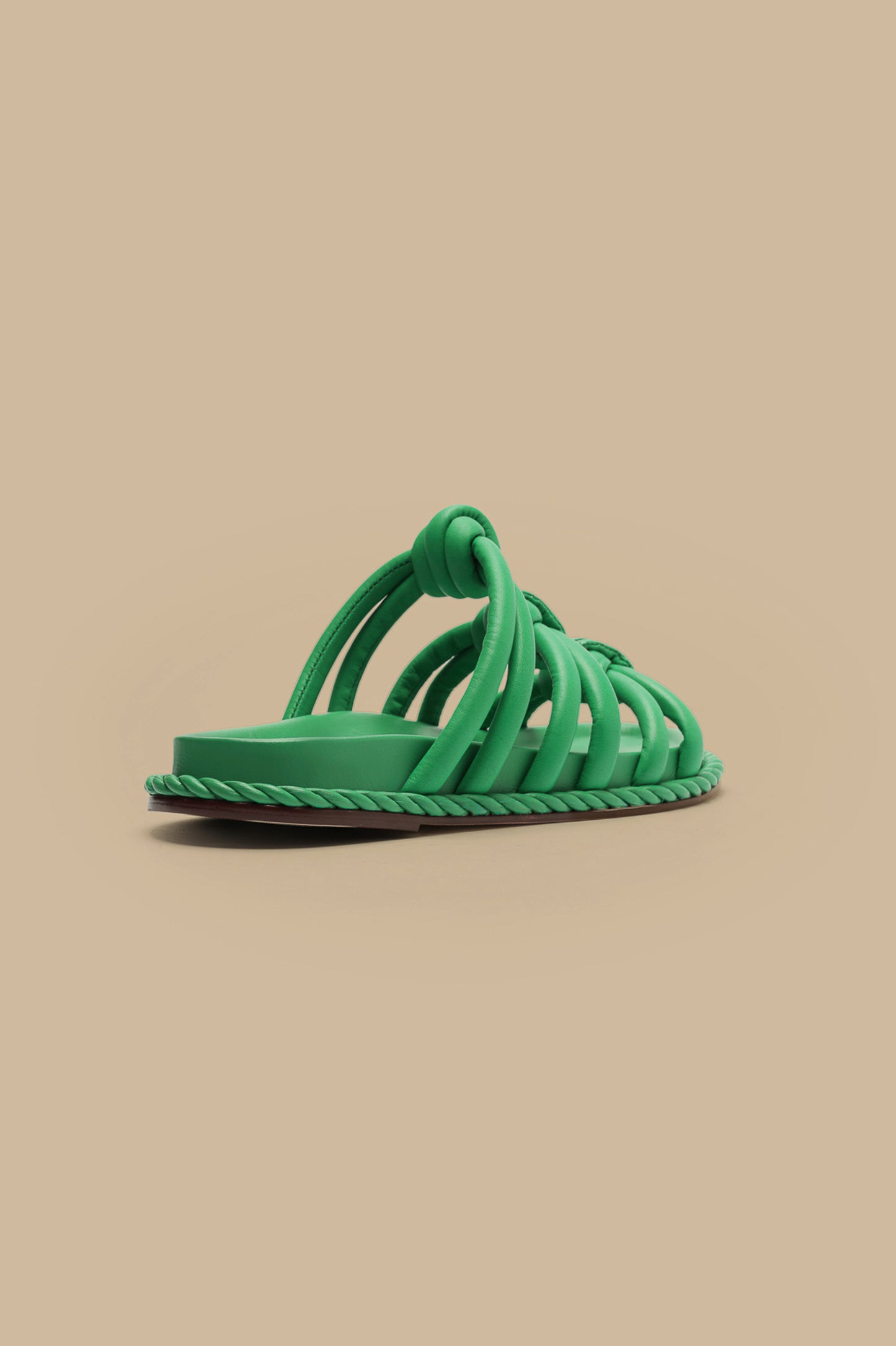 Green Tie Flat Sandal