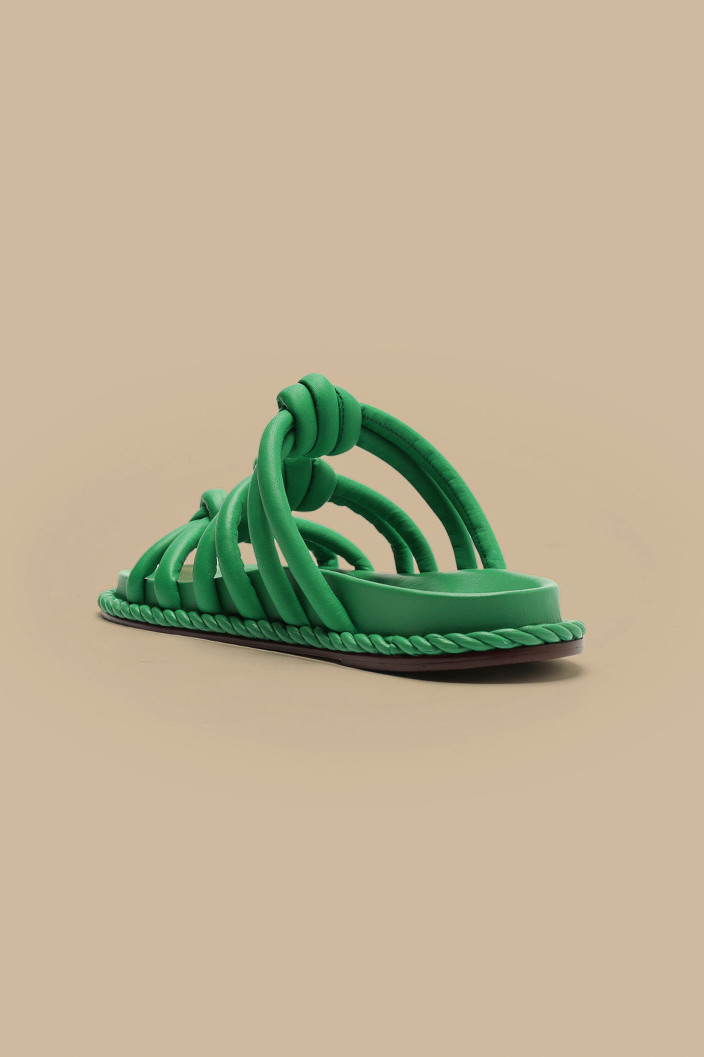 Green Tie Flat Sandal