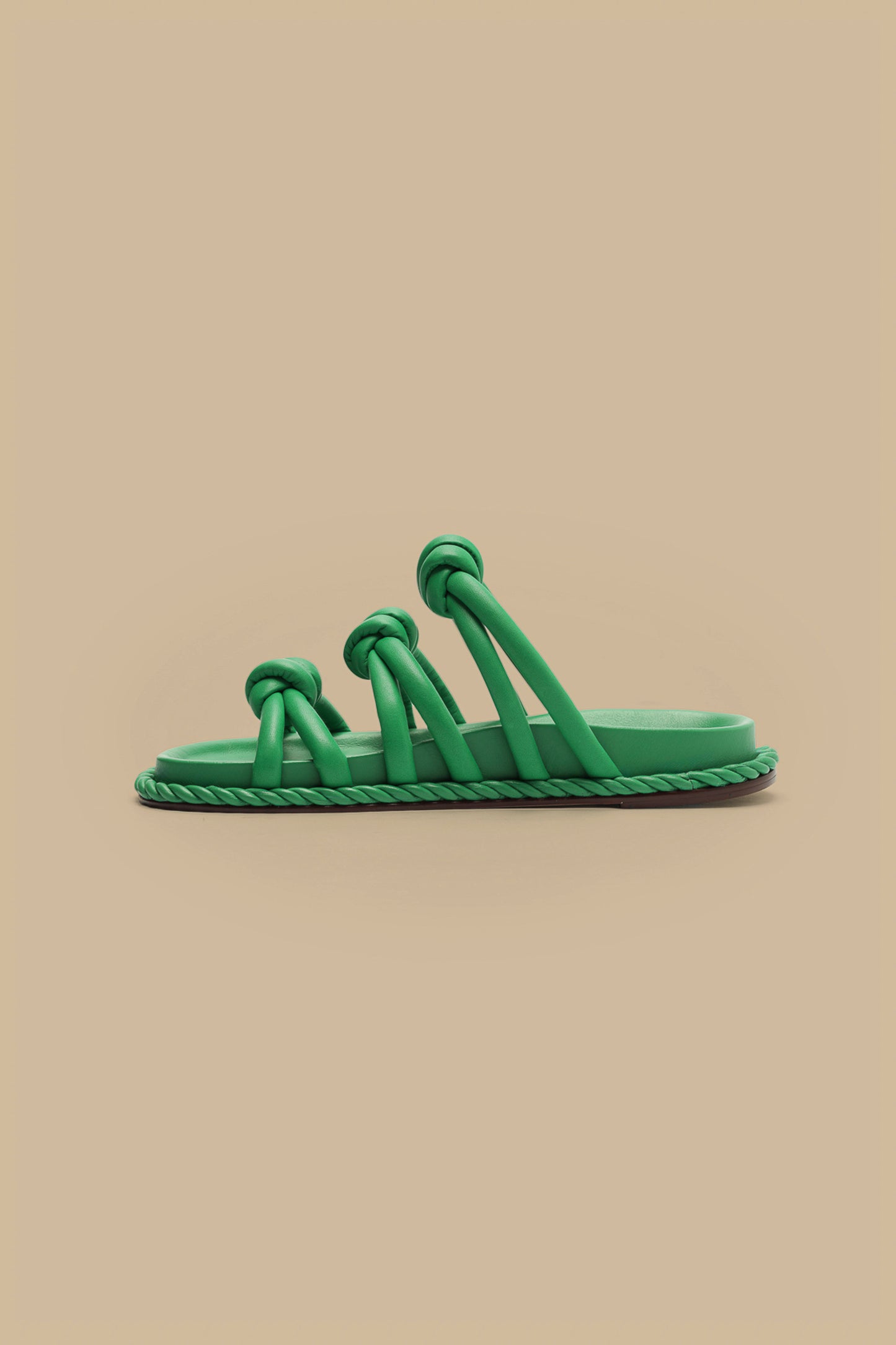 Green Tie Flat Sandal