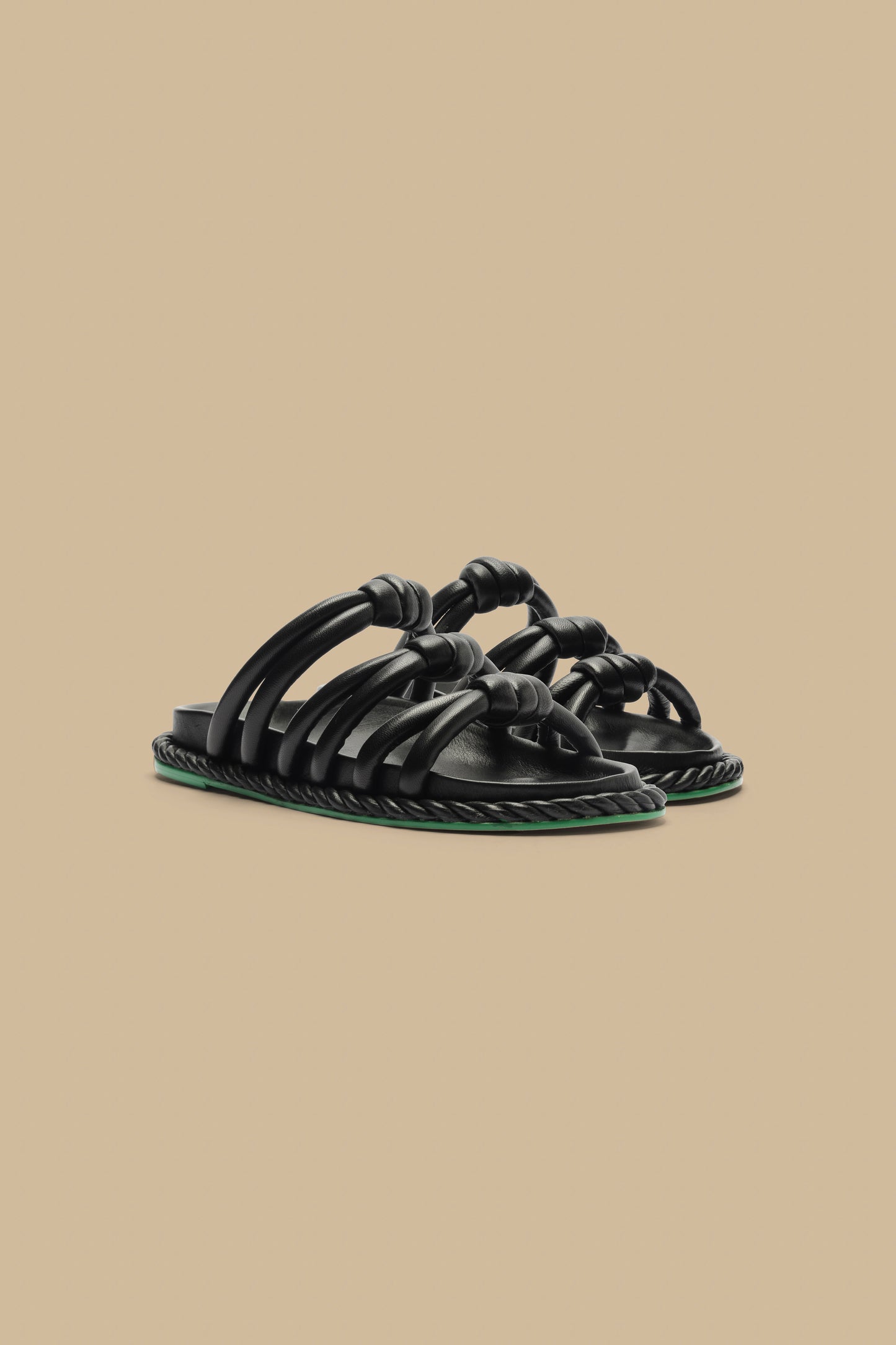 Black Tie Flat Sandal