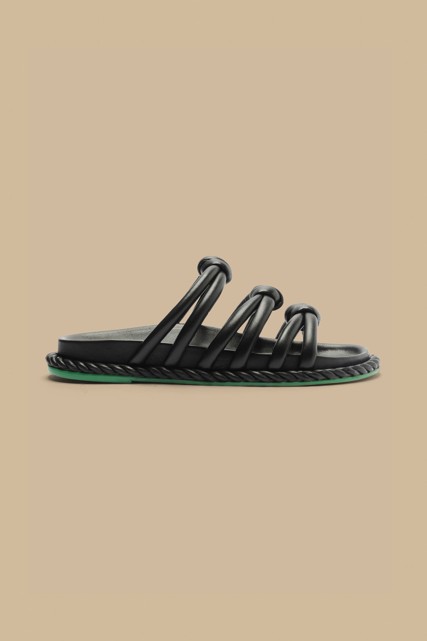 Black Tie Flat Sandal