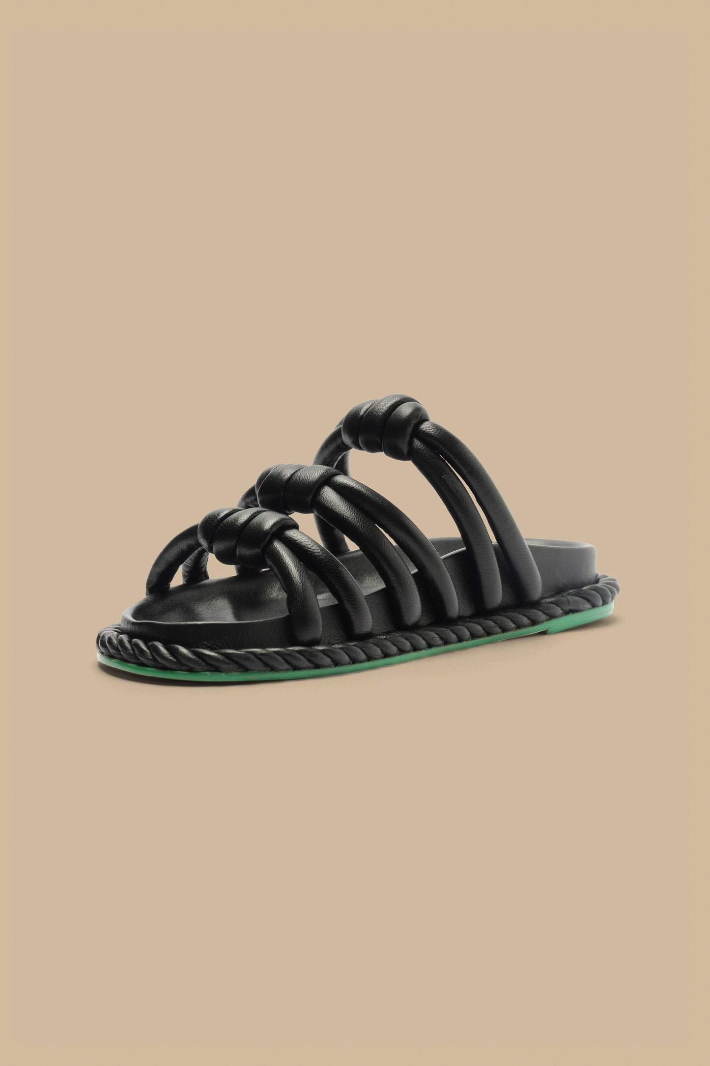 Black Tie Flat Sandal