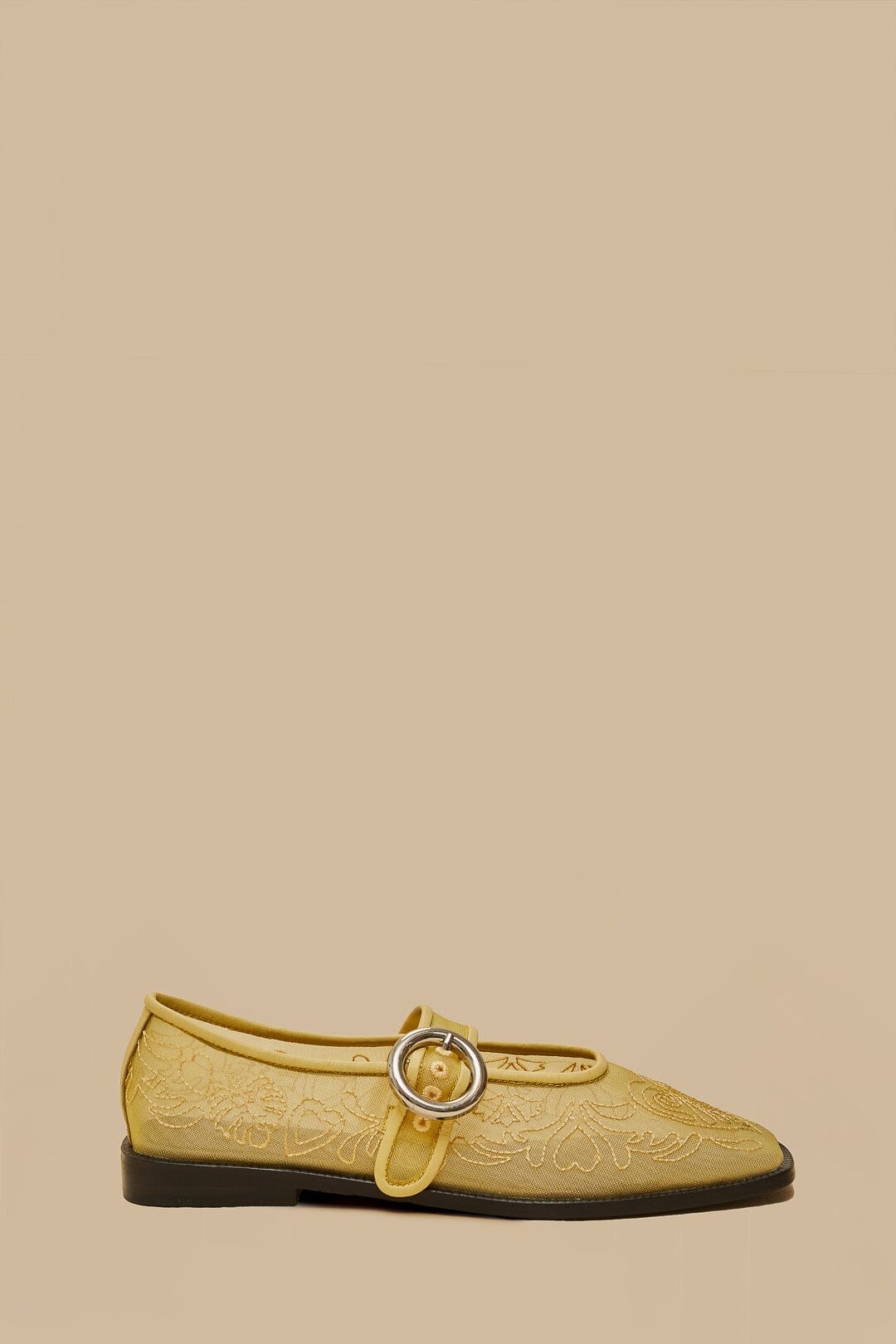 Banana Yellow Square Toe Ballerina
