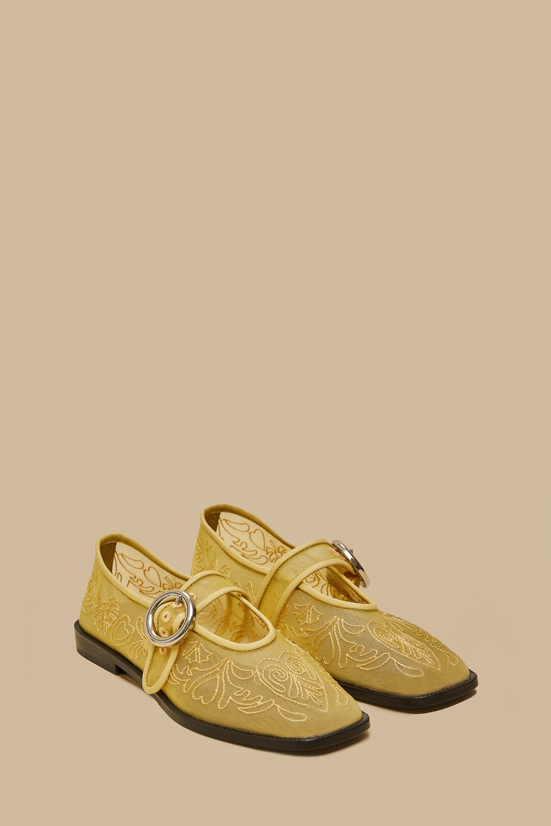 Banana Yellow Square Toe Ballerina