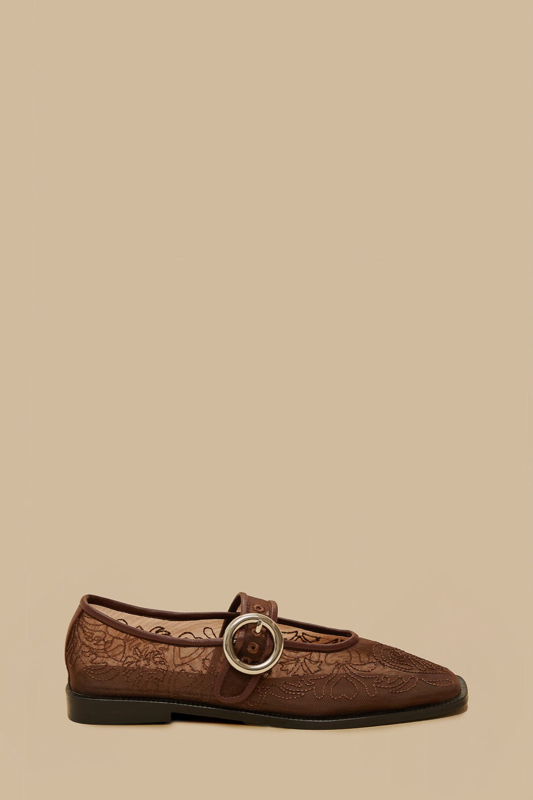 Chicory Coffee Square Toe Ballerina