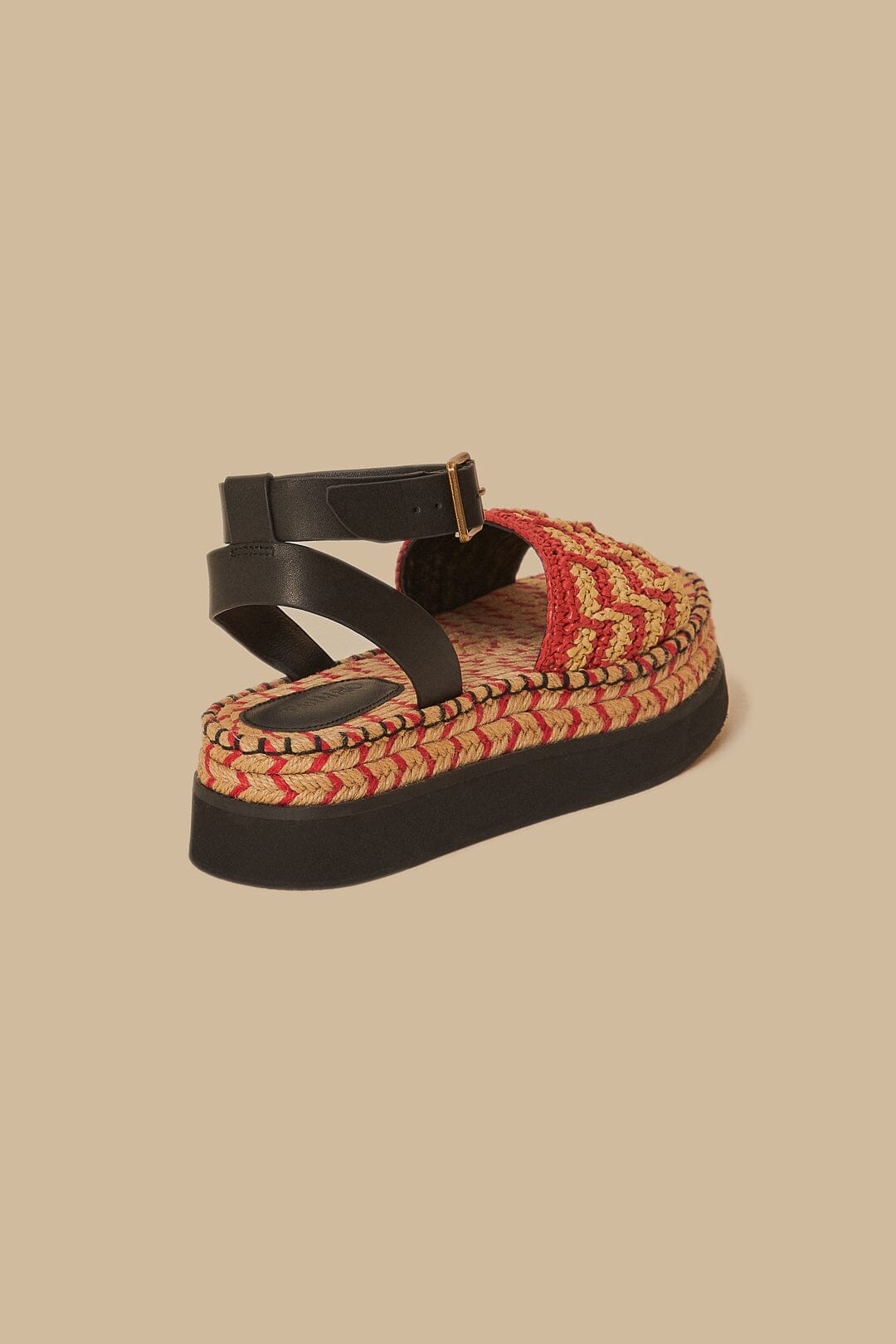 Red Crochet Espadrille Flatform Sandal