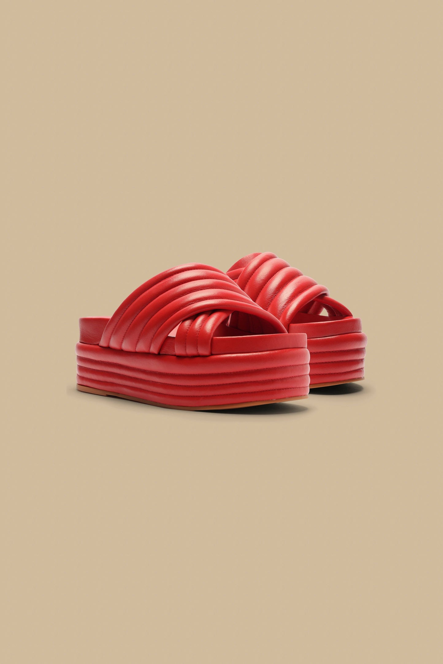 Red Puff Platform Sandal