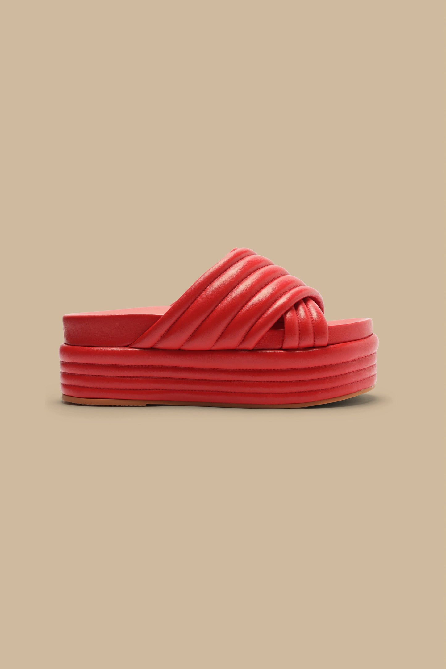 Red Puff Platform Sandal