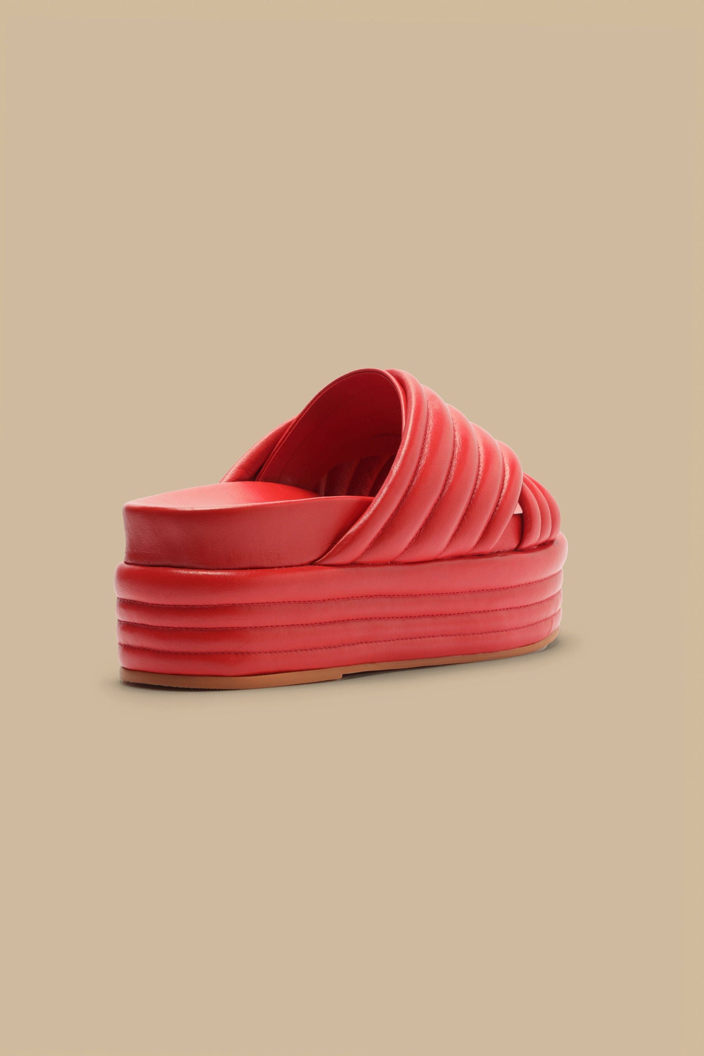 Red Puff Platform Sandal