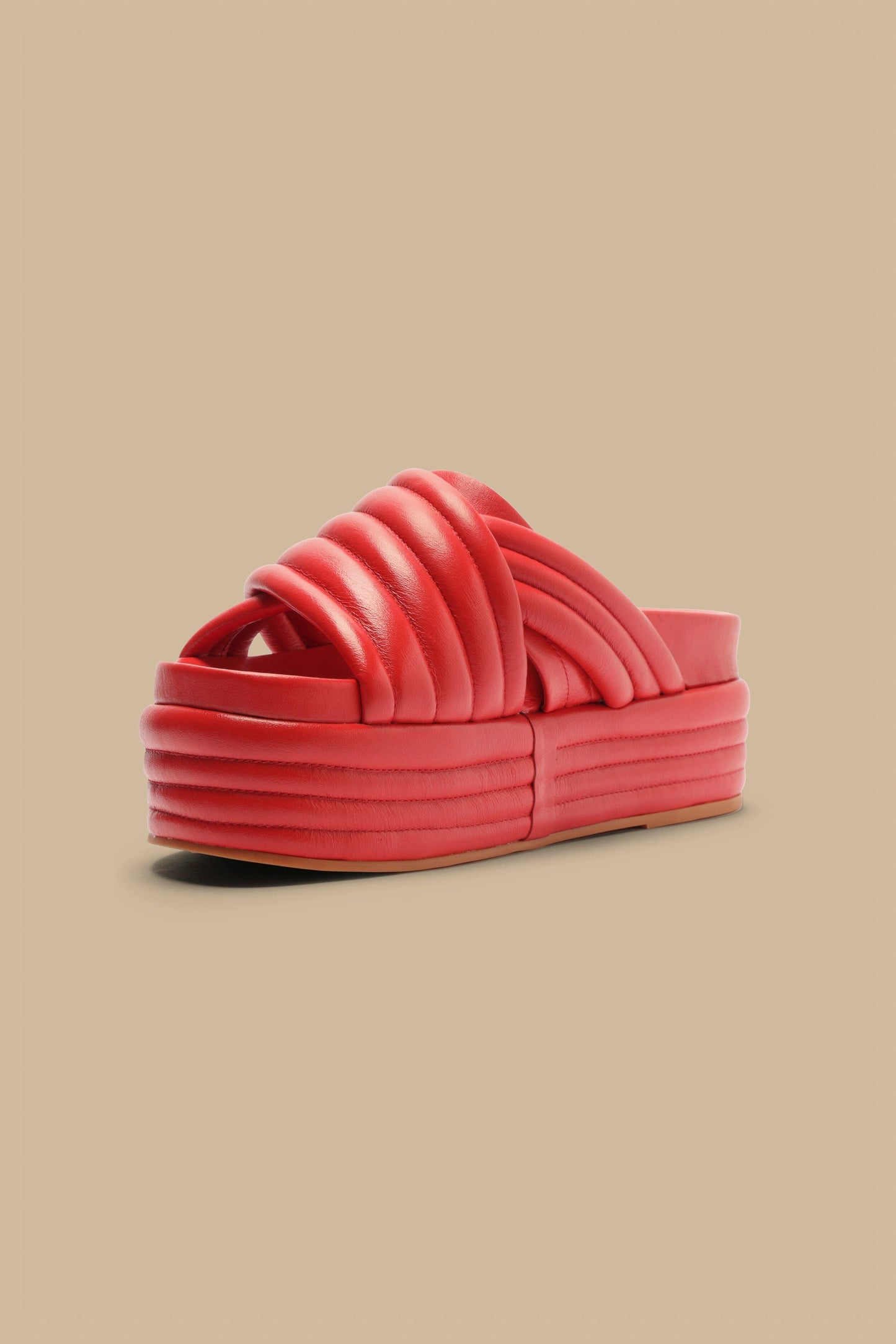 Red Puff Platform Sandal