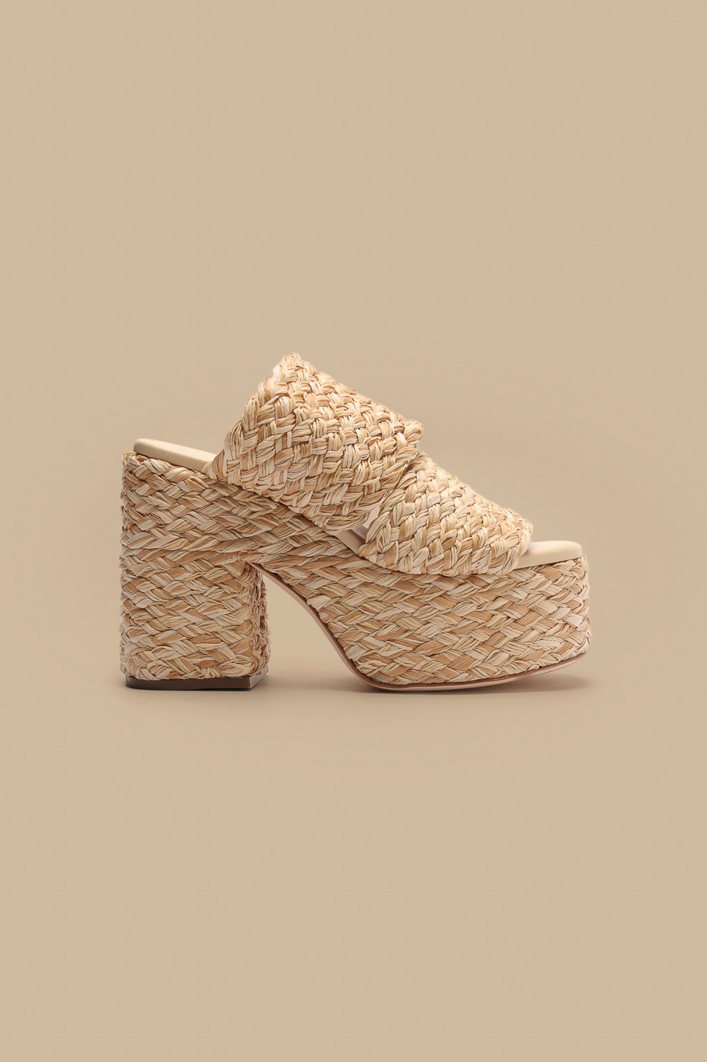 Natural Braided Raffia Platform Sandal