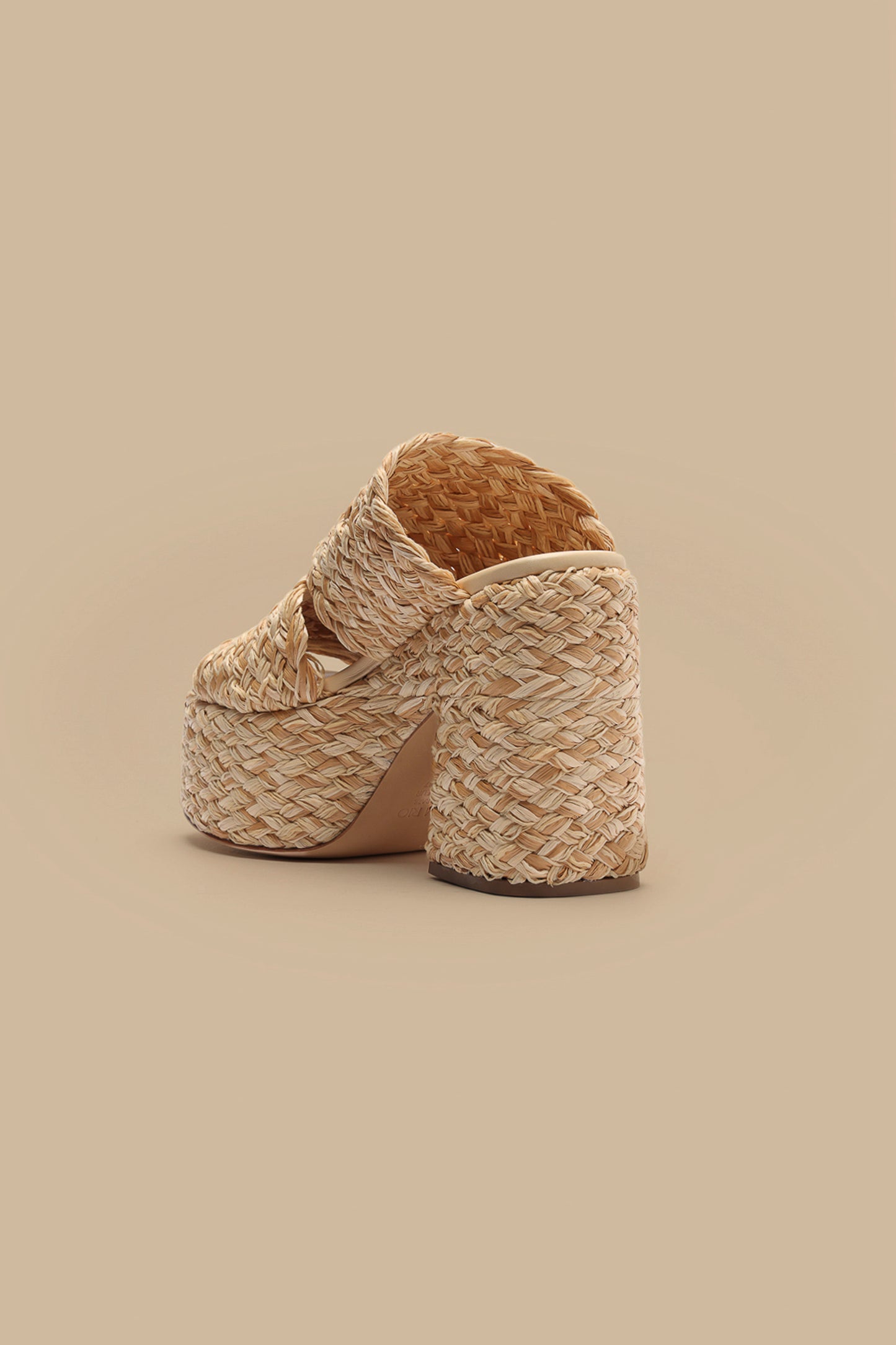 Natural Braided Raffia Platform Sandal