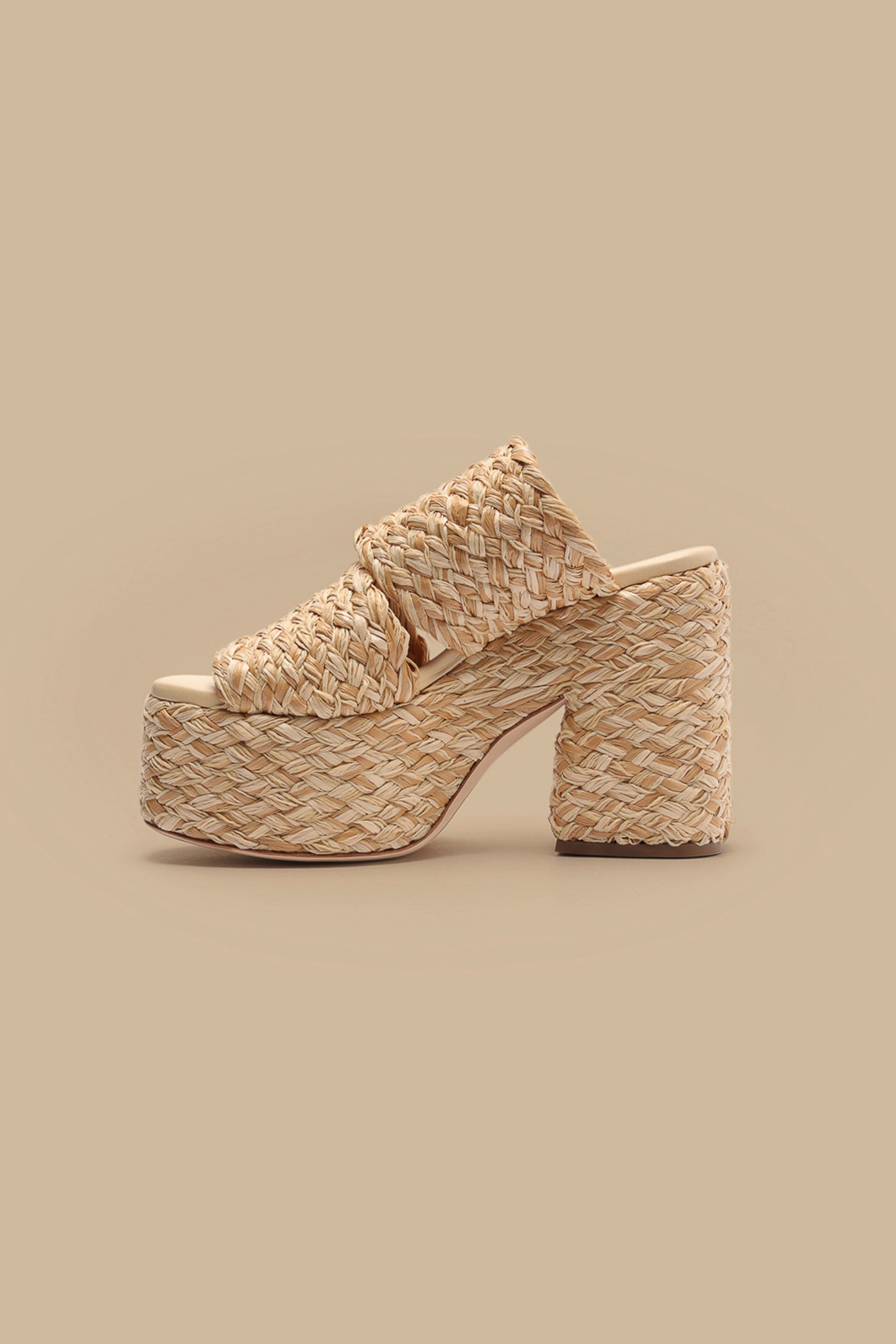 Natural Braided Raffia Platform Sandal