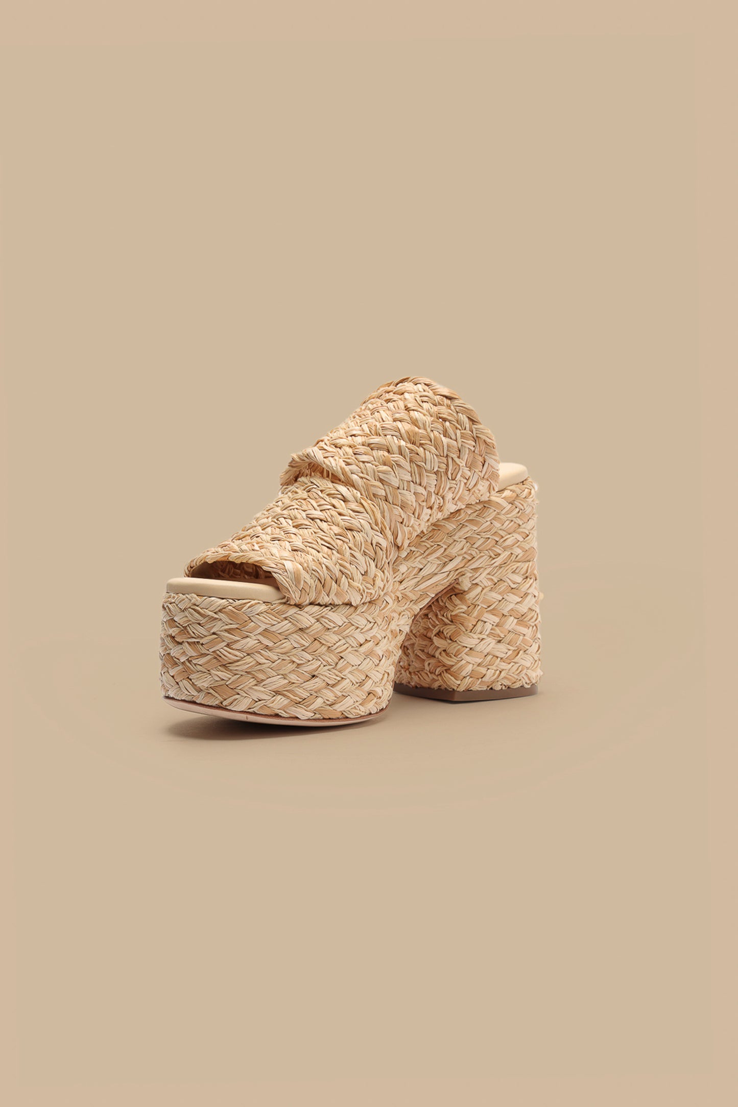 Natural Braided Raffia Platform Sandal