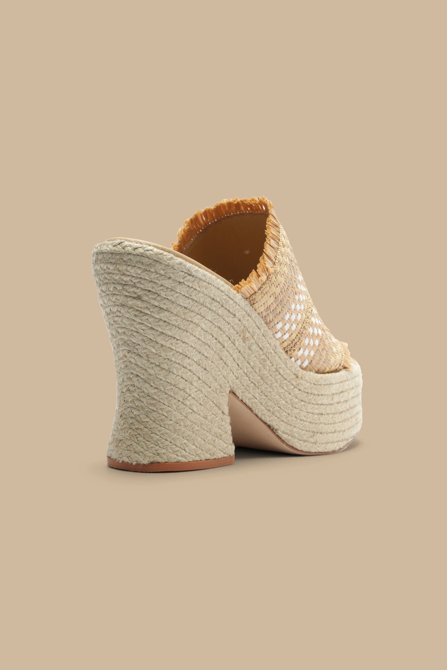 Natural Weaved Raffia Platform Sandal