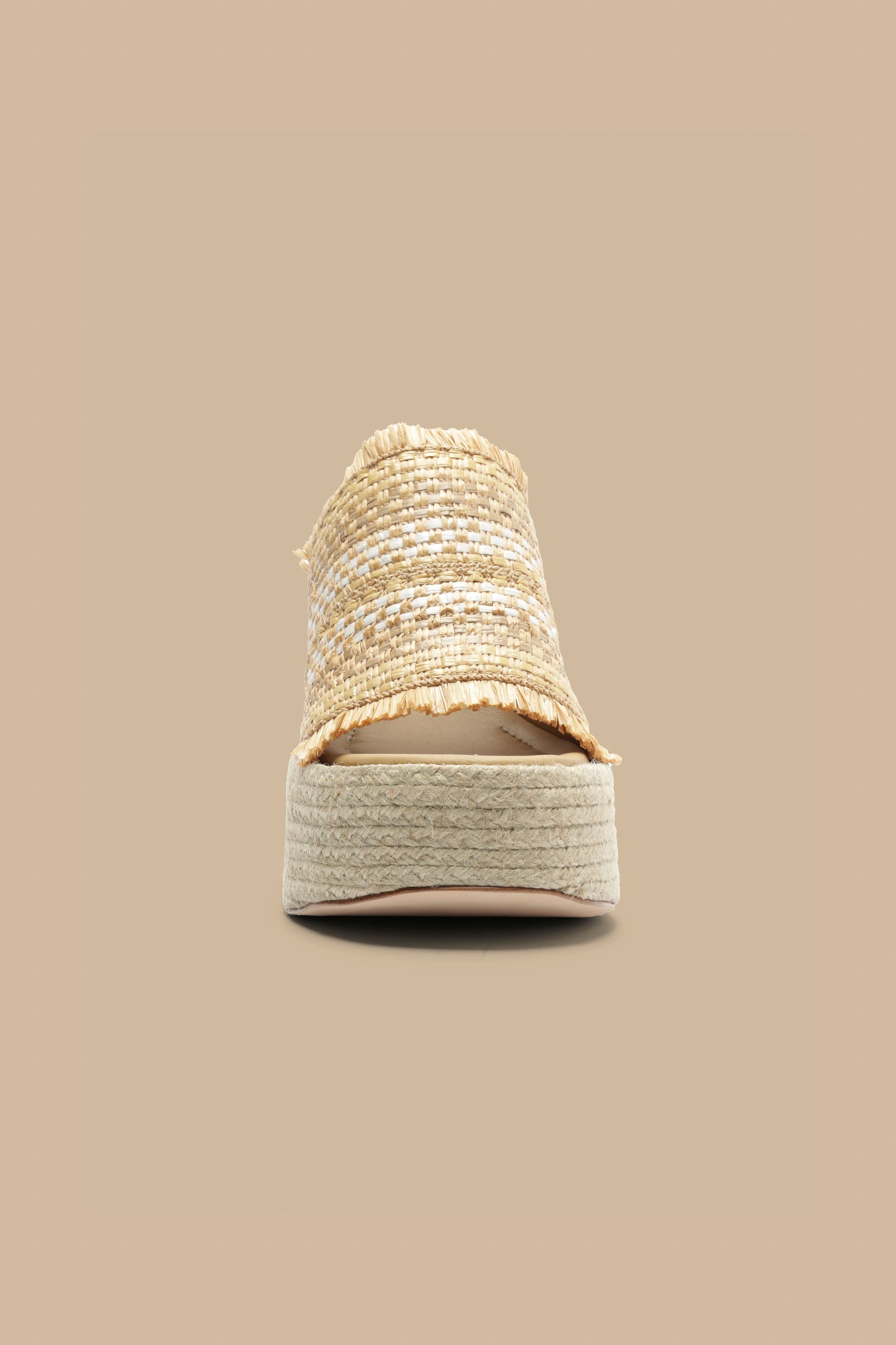 Natural Weaved Raffia Platform Sandal