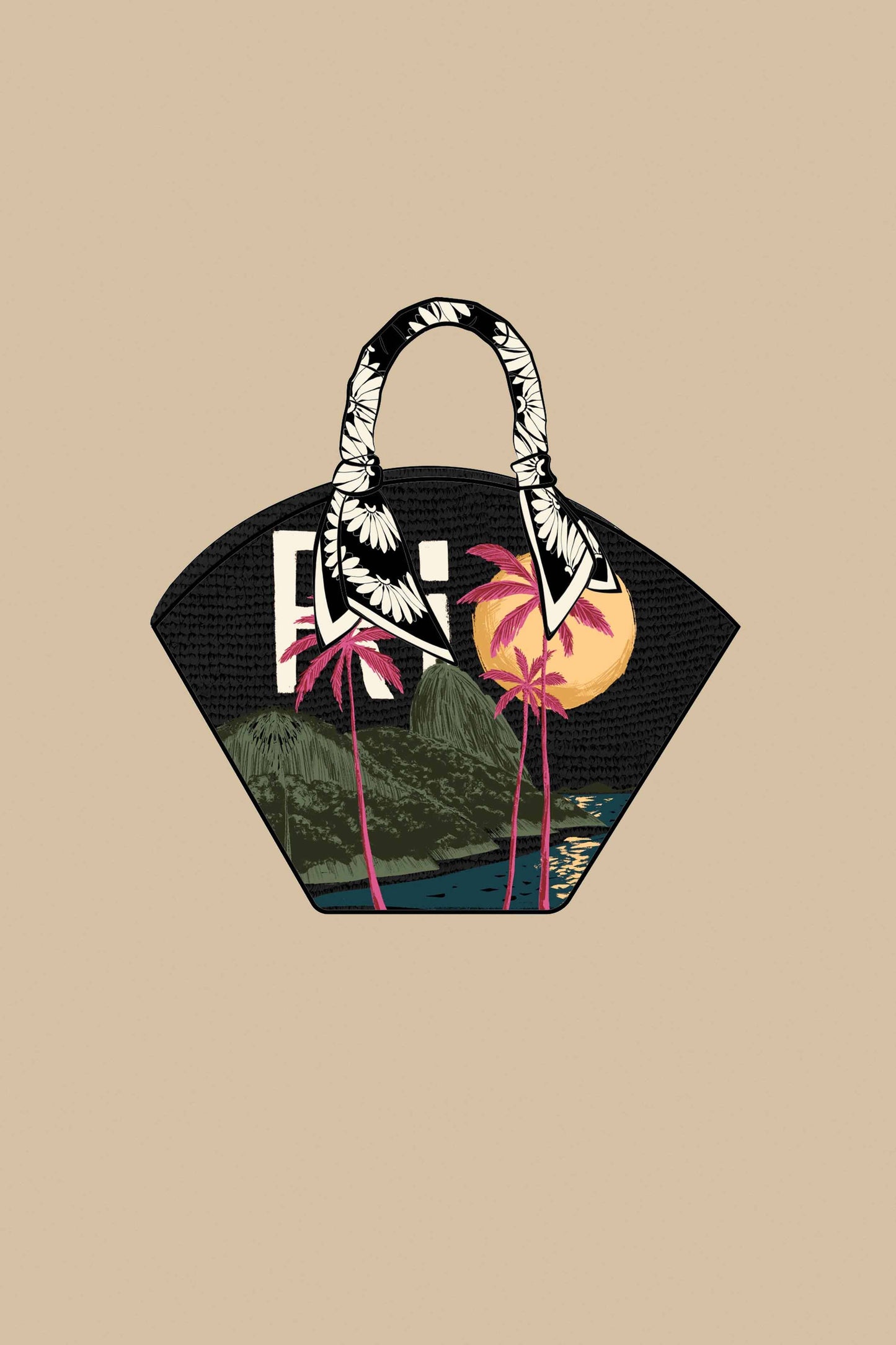Copabanana Raffia Shell Tote Bag
