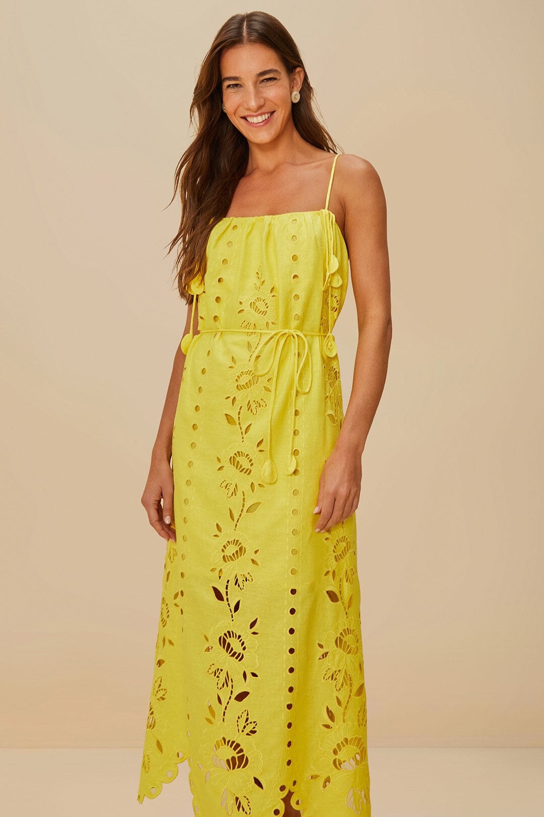 Yellow Richelieu Sleeveless LENZING™ ECOVERO™ Euroflax™ Maxi Dress