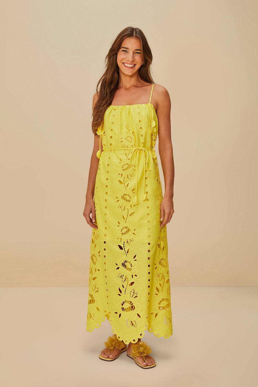 Yellow Richelieu Sleeveless LENZING™ ECOVERO™ Euroflax™ Maxi Dress
