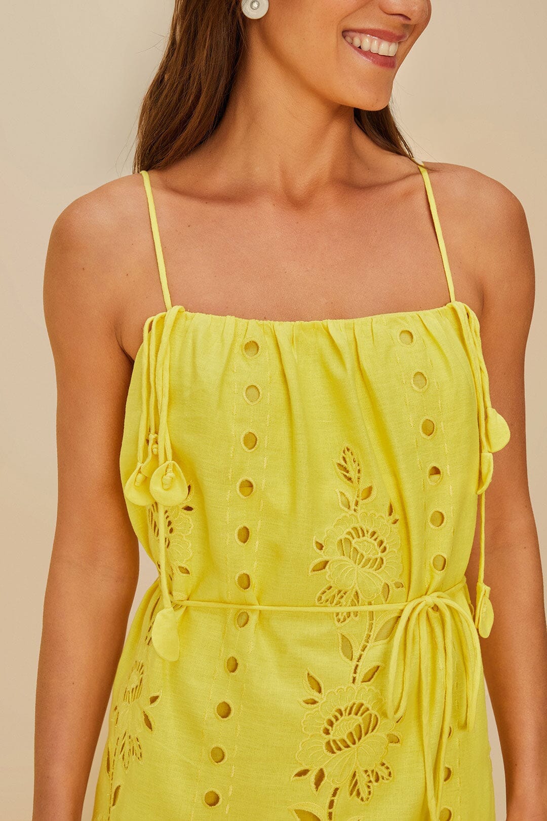 Yellow Richelieu Sleeveless LENZING™ ECOVERO™ Euroflax™ Maxi Dress