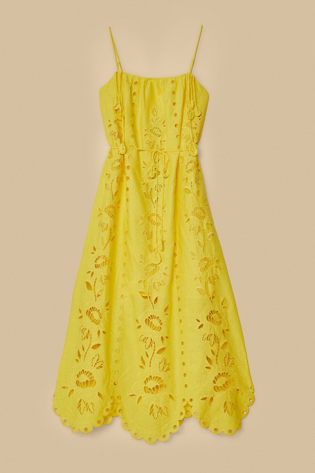 Yellow Richelieu Sleeveless LENZING™ ECOVERO™ Euroflax™ Maxi Dress