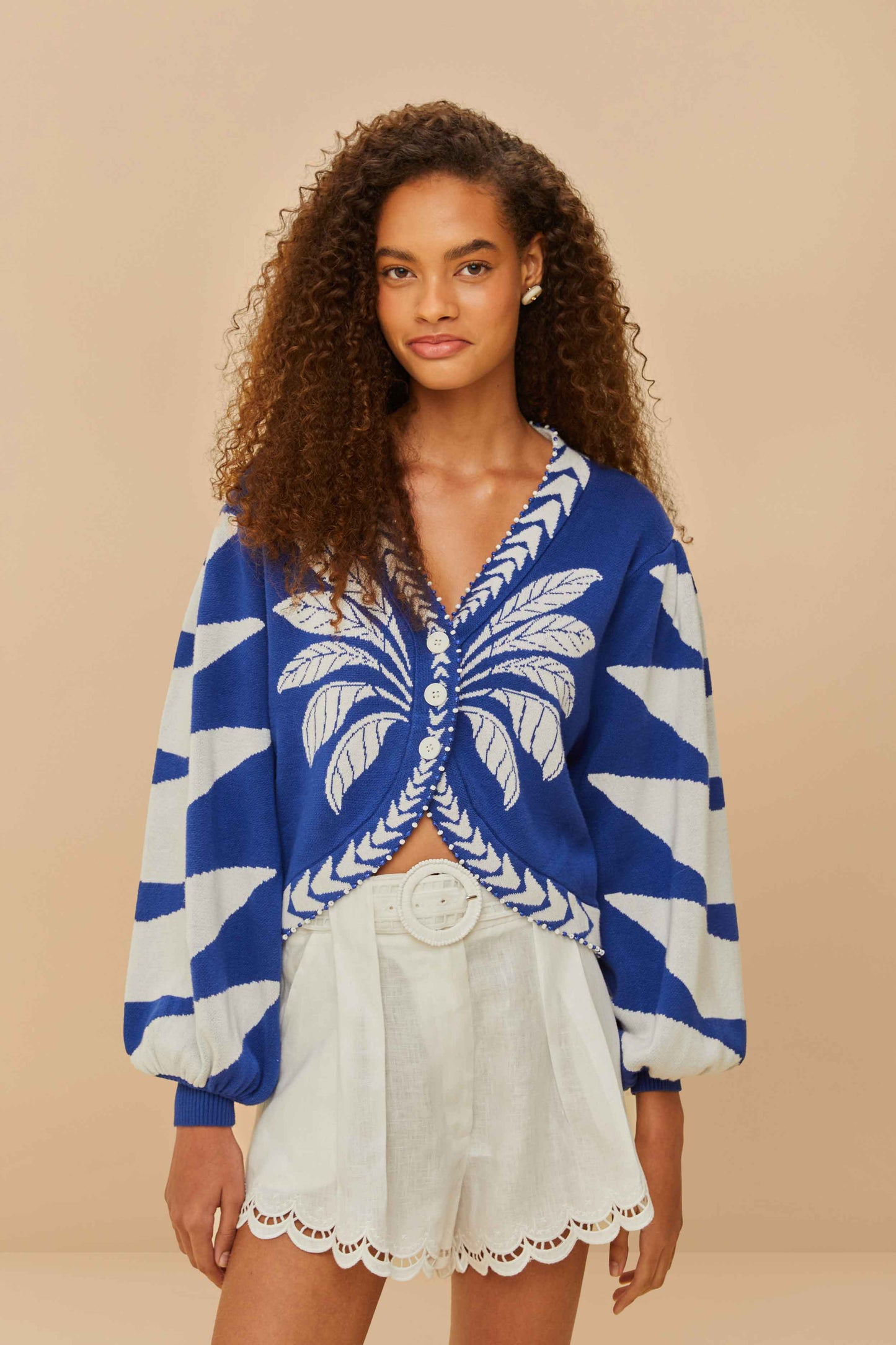 Blue Palms Graphic Knit Cardigan