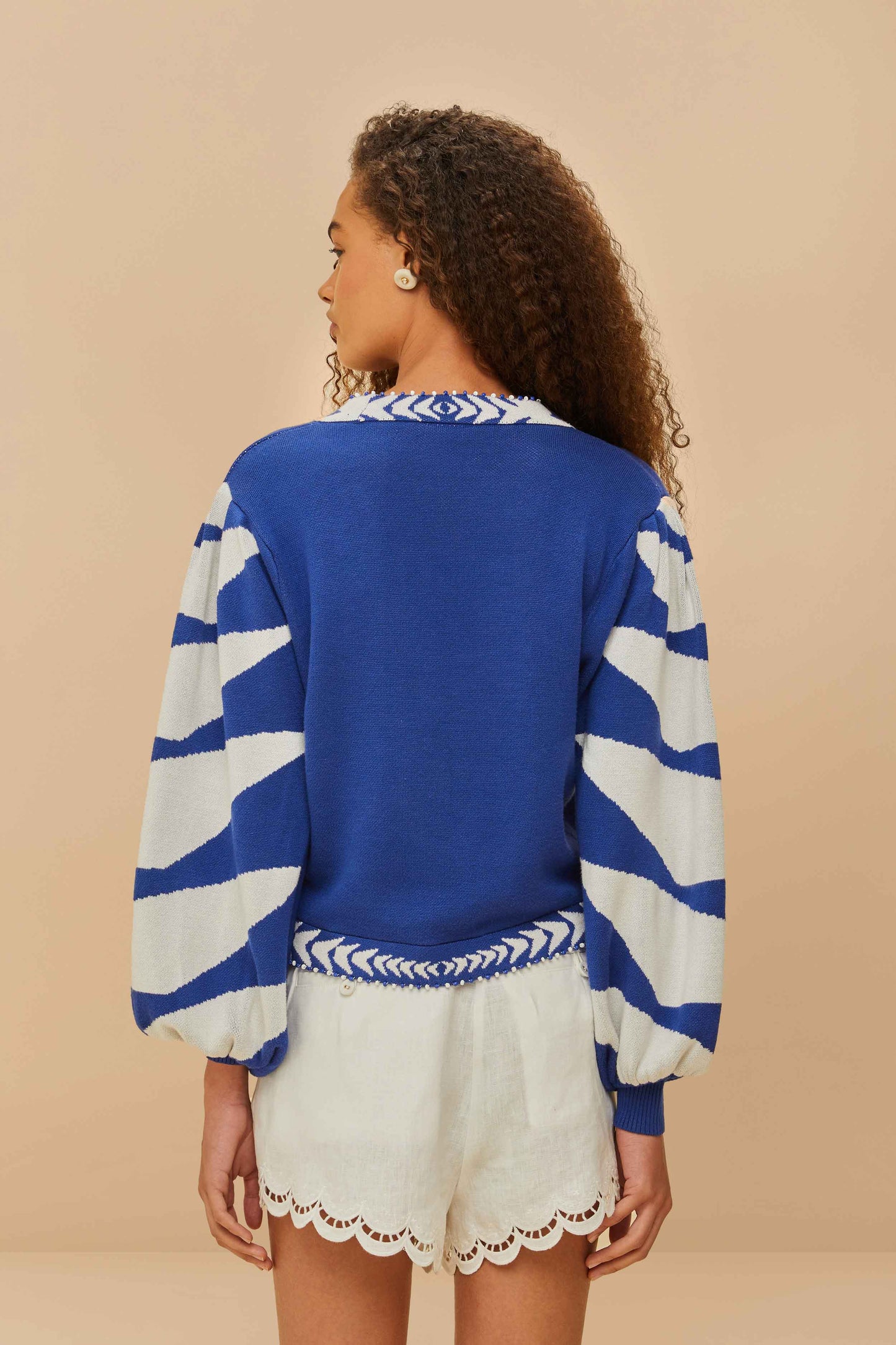 Blue Palms Graphic Knit Cardigan