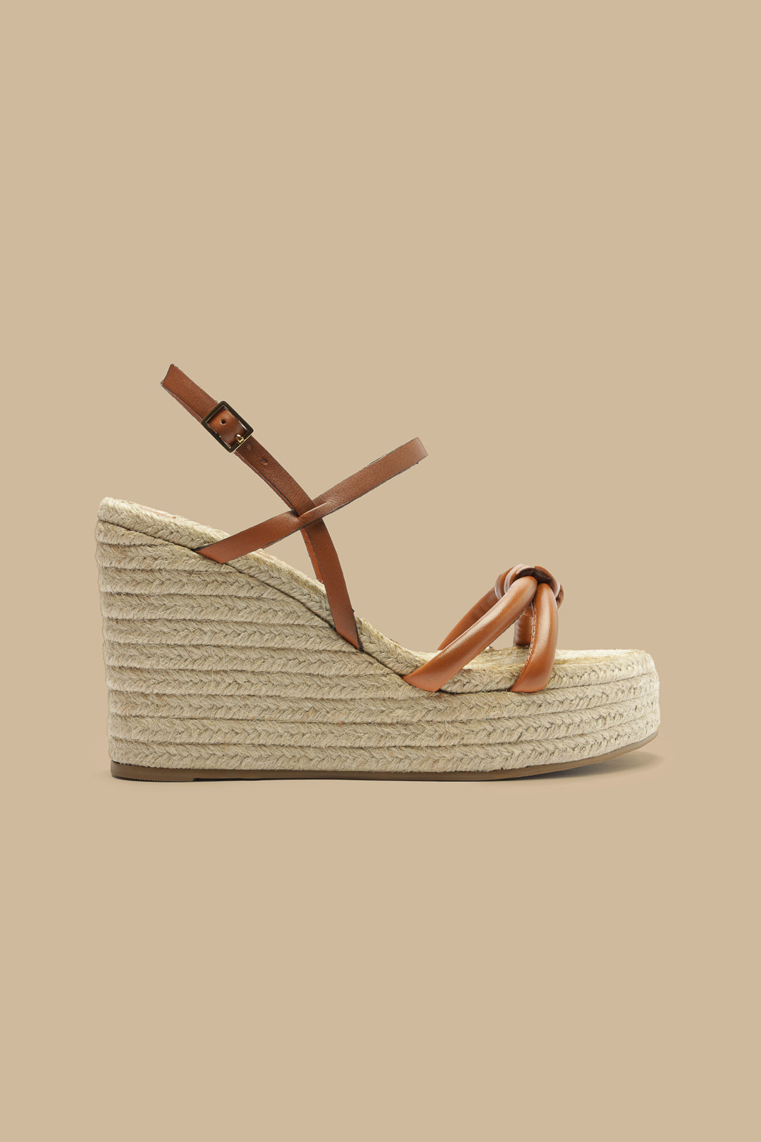 Camel Knot Wedge Sandal