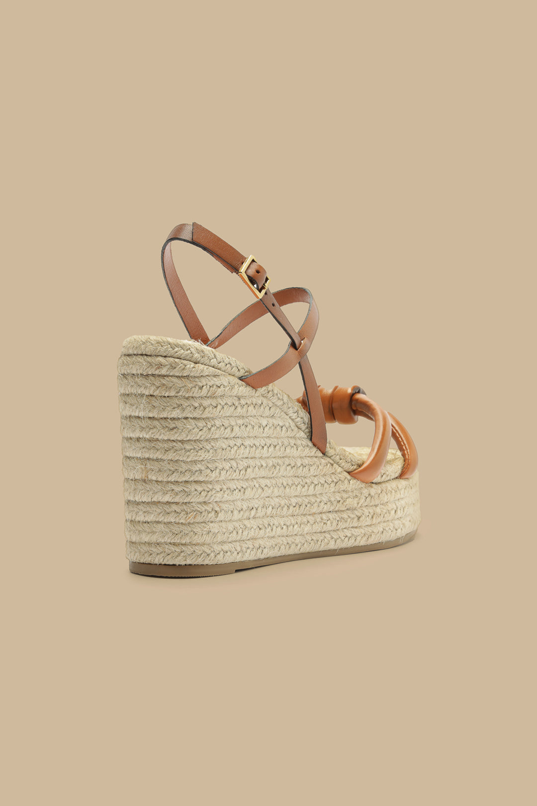 Camel Knot Wedge Sandal