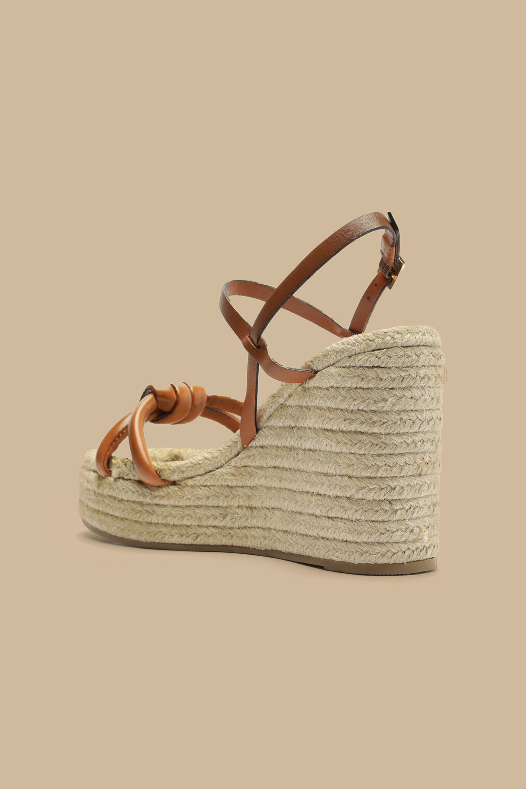 Camel Knot Wedge Sandal