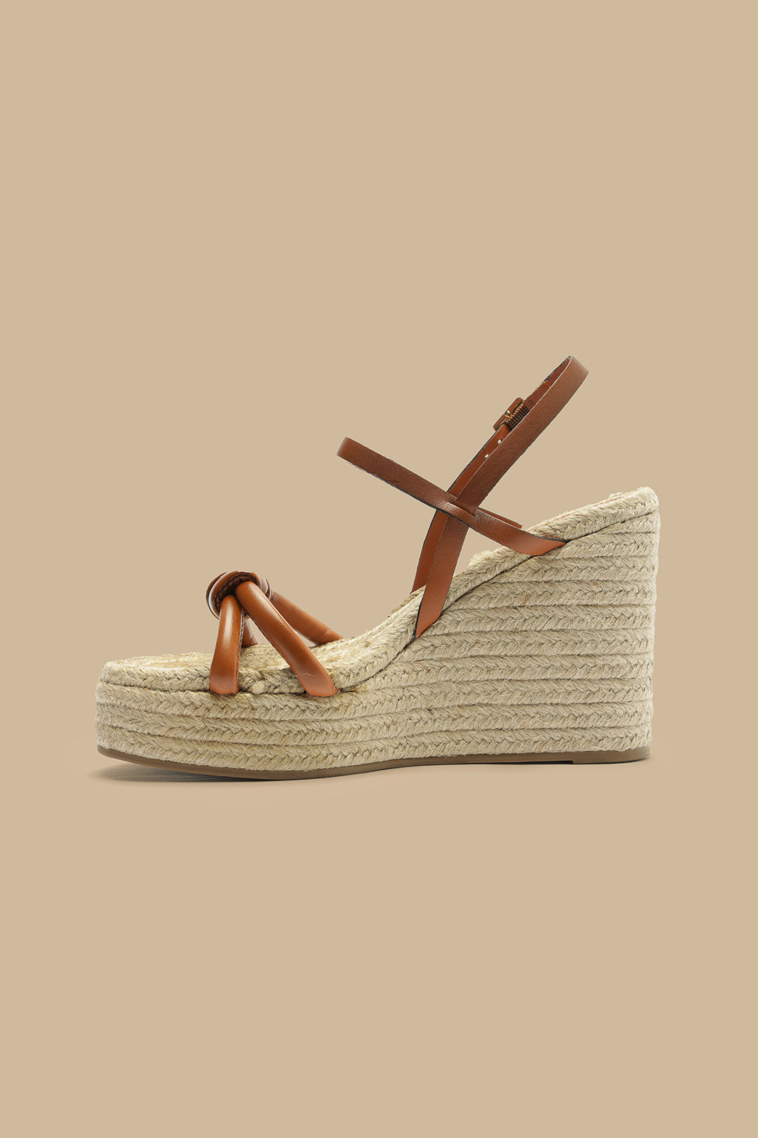 Camel Knot Wedge Sandal