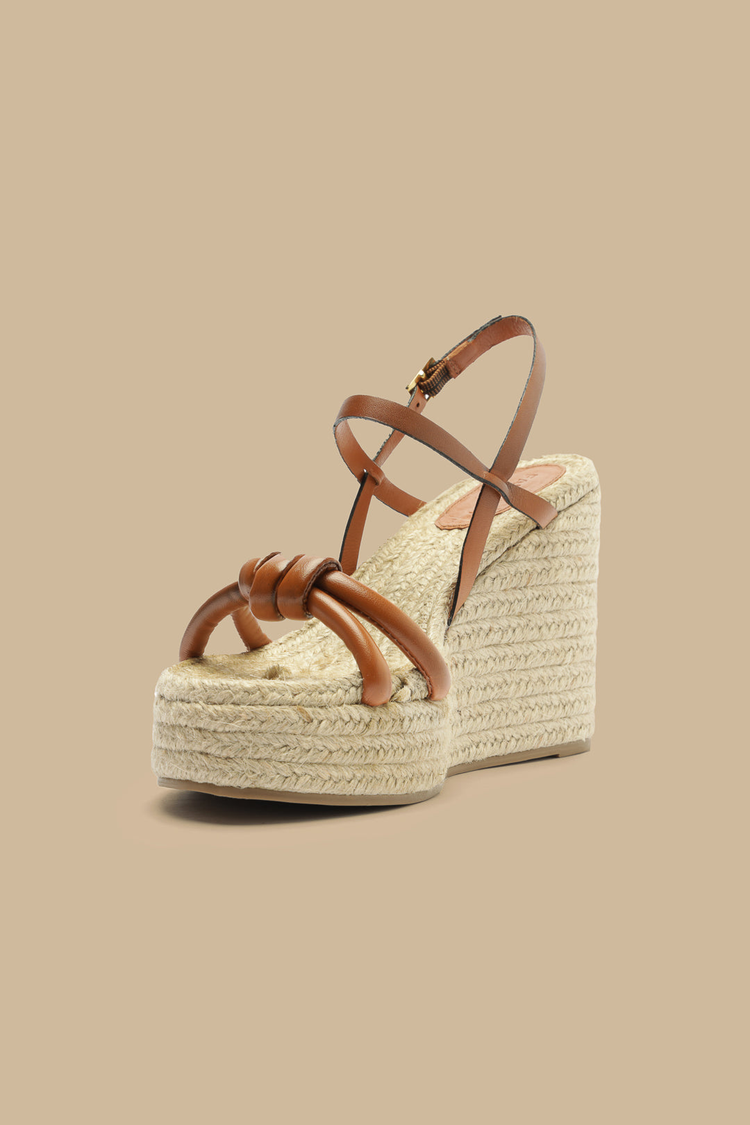 Camel Knot Wedge Sandal