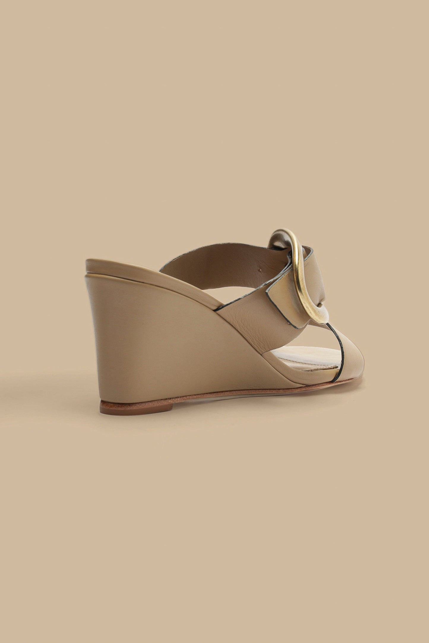 MOCHA BUCKLE WEDGE SANDAL