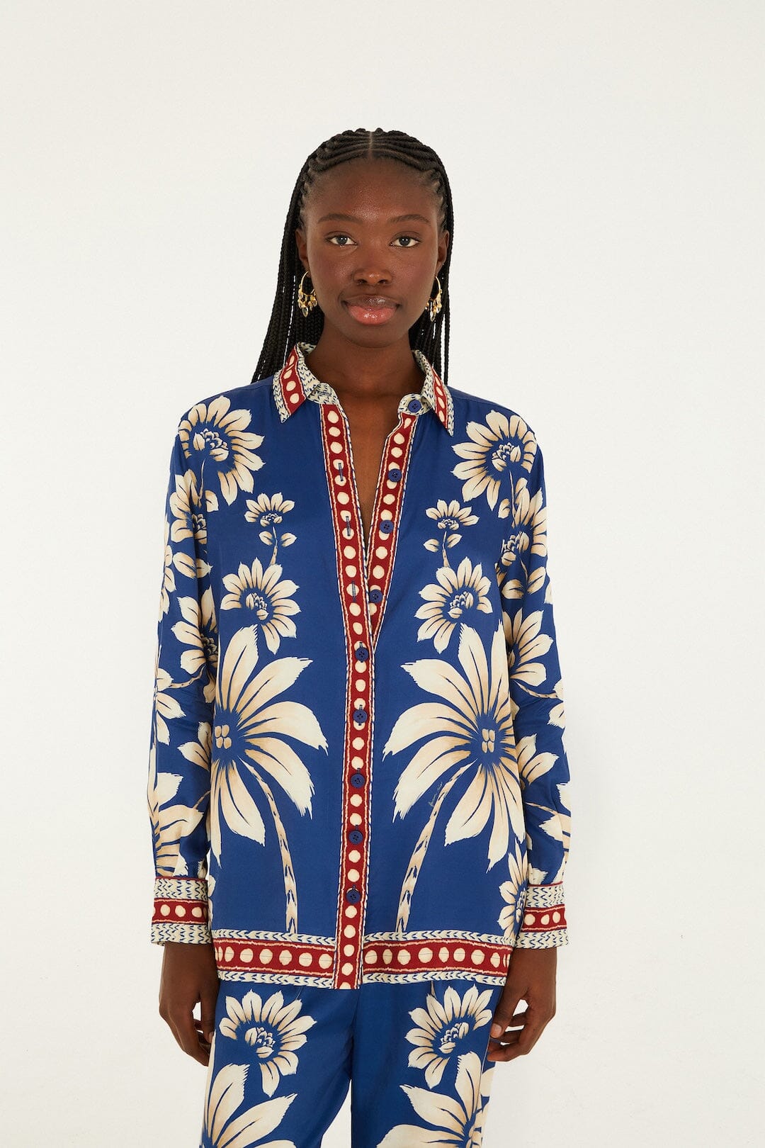 Blue Luna Collared Lenzing Ecovero Viscose Pajama Shirt