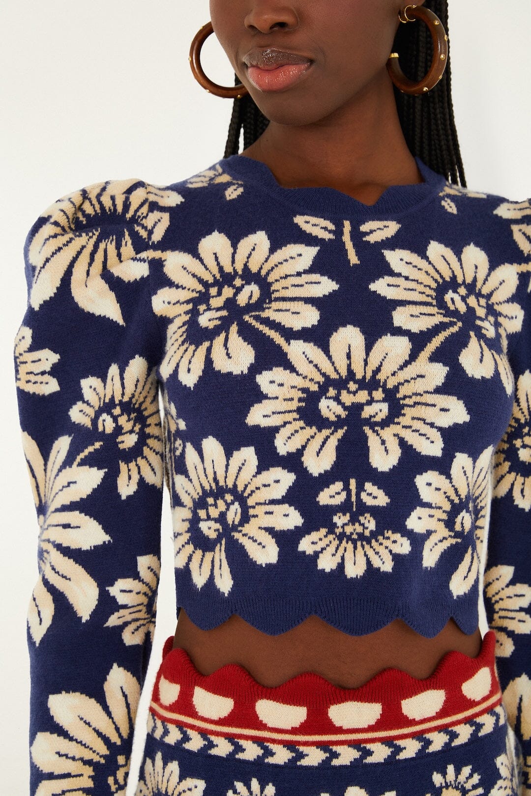 Blue Luna Puff Sleeve Knit Top