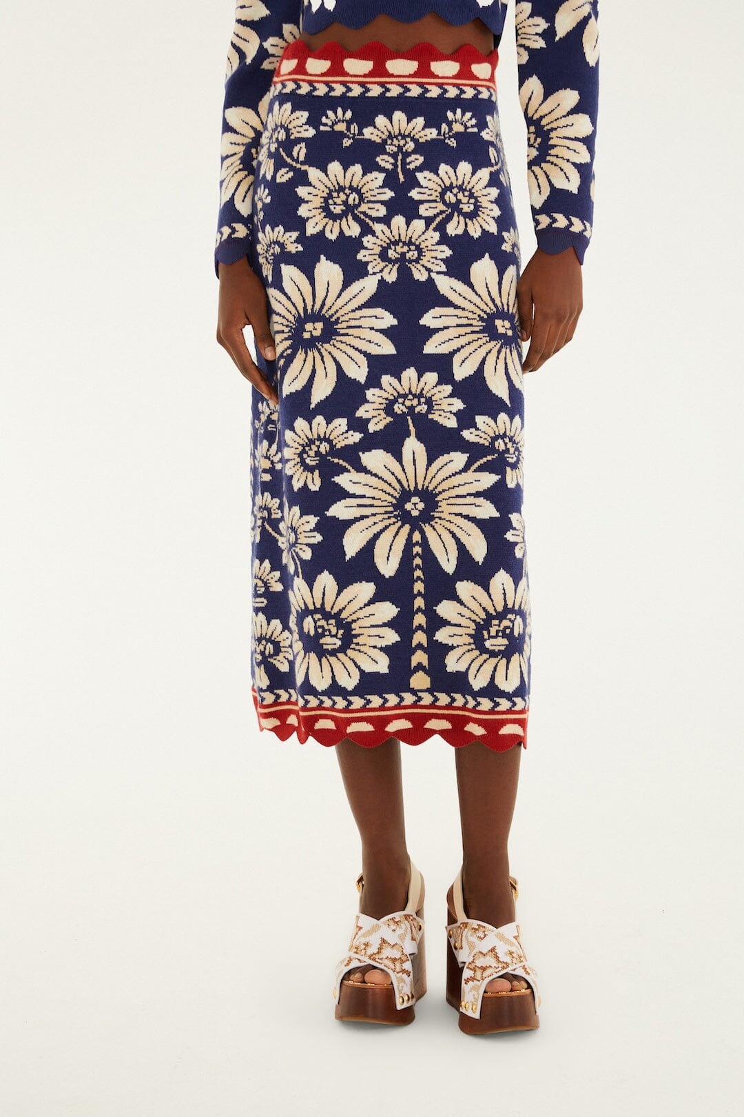 Blue Luna Knit Midi Skirt