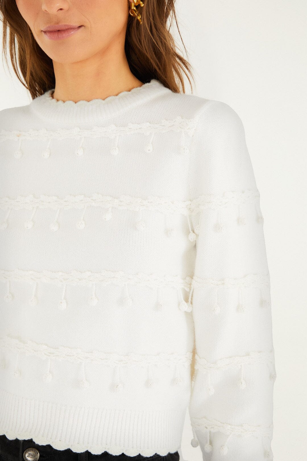 Off-White Bubble Trim Knit Sweater