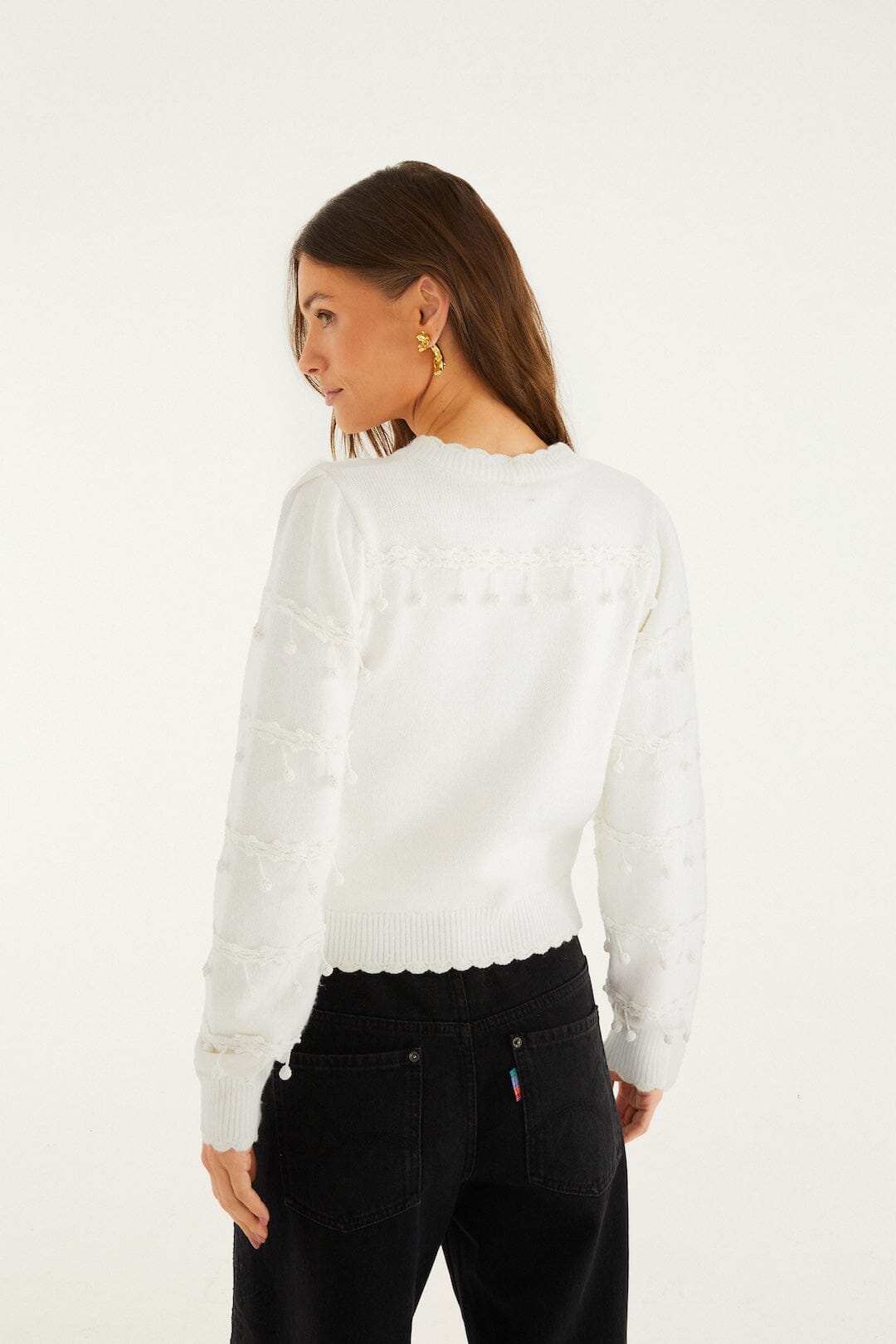 Off-White Bubble Trim Knit Sweater