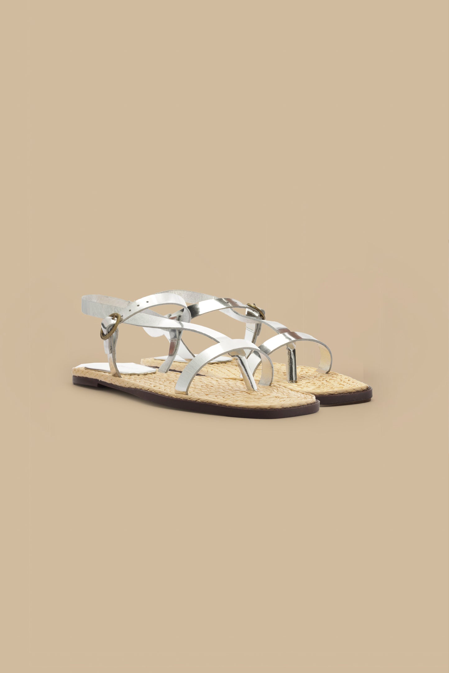 Silver Cross Strap Sandal