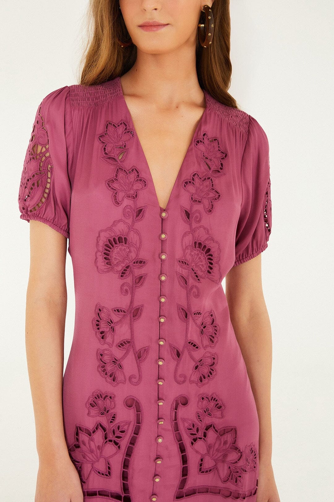 Pink Richelieu Lenzing™ Ecovero™ Viscose Maxi Dress