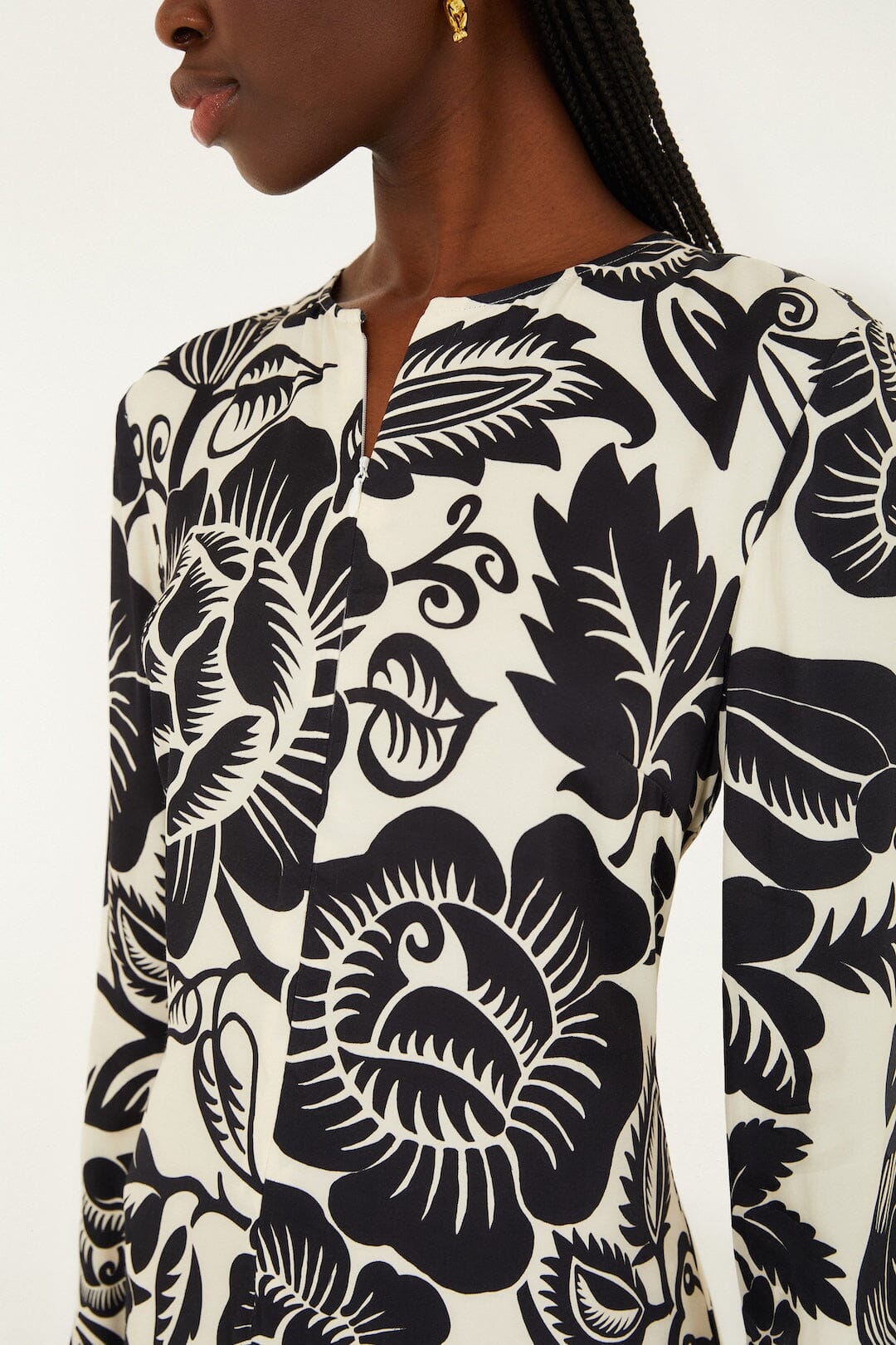 Off-White Cashews And Birds Lenzing™ Ecovero™ Viscose Maxi Dress