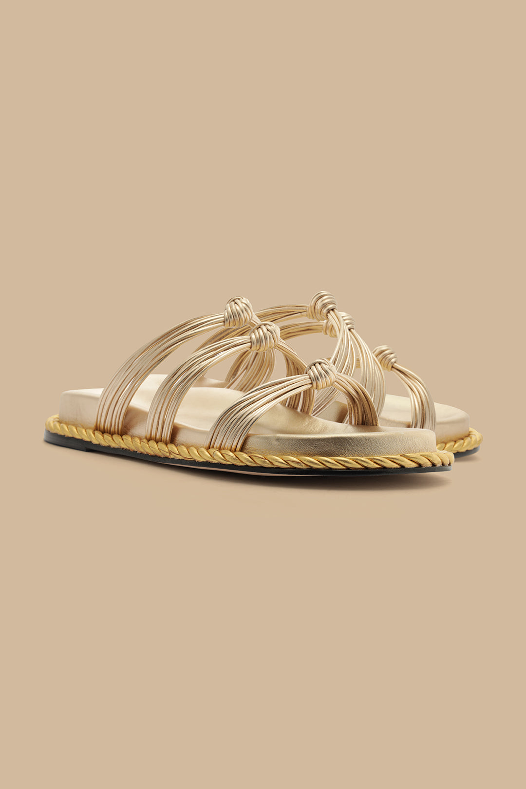 Gold Knot Slide Sandal