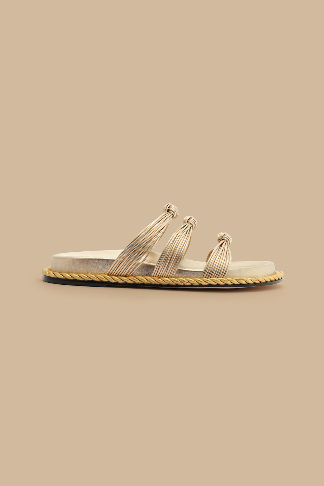 Gold Knot Slide Sandal