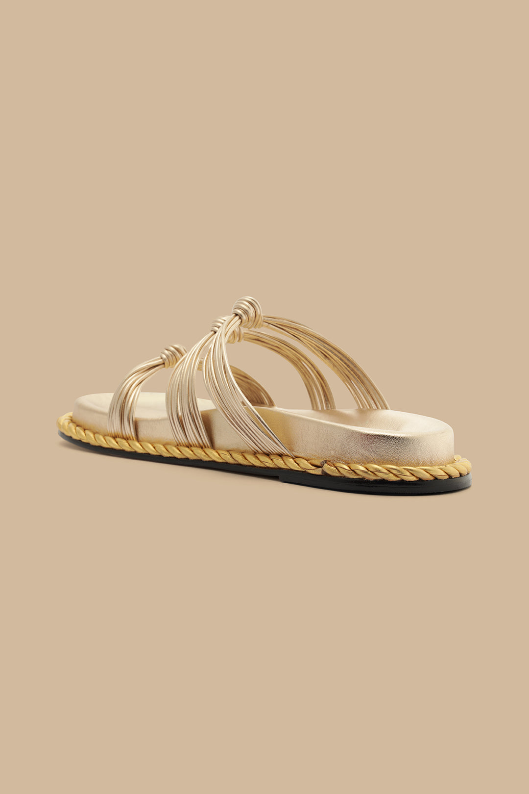 Gold Knot Slide Sandal