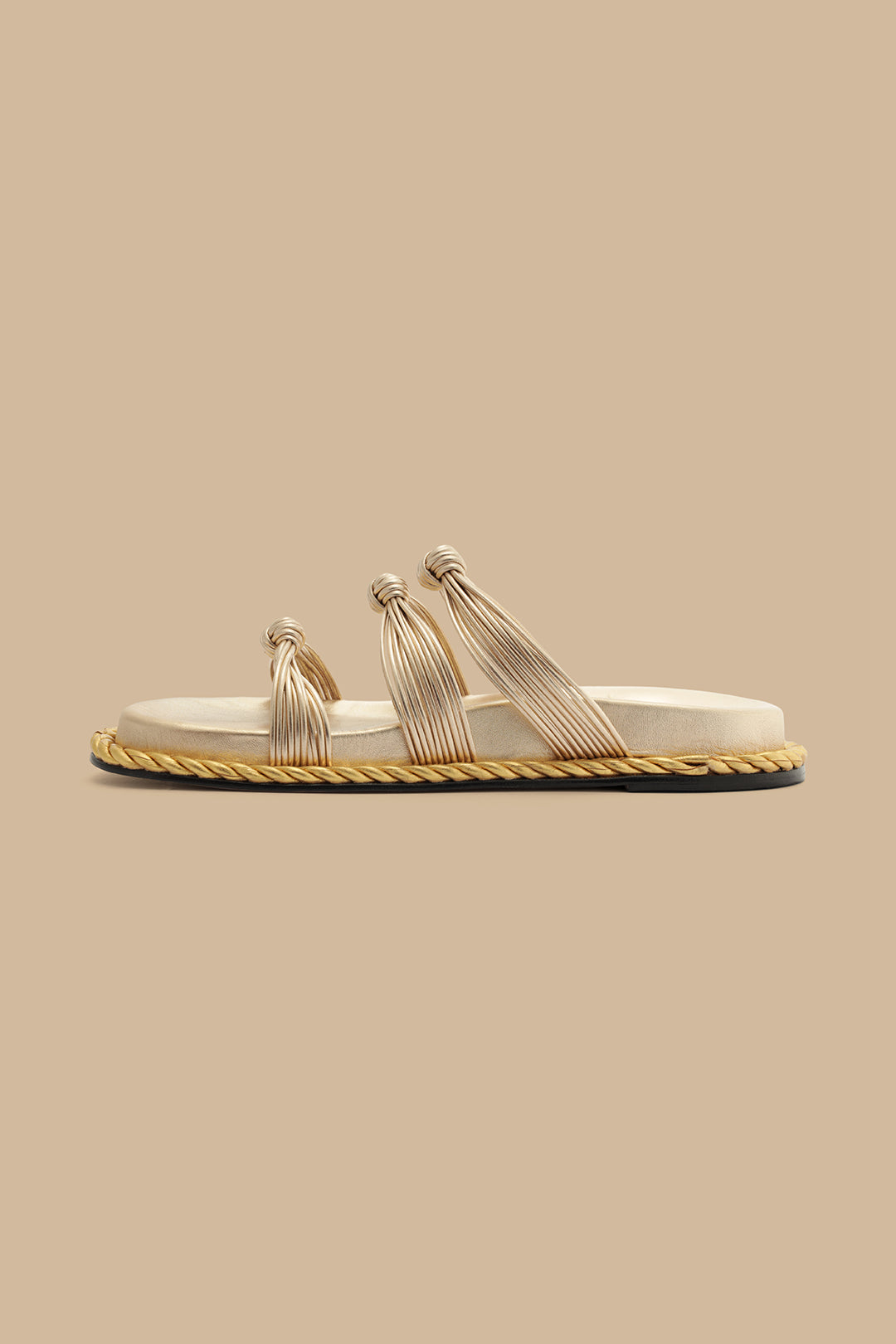 Gold Knot Slide Sandal