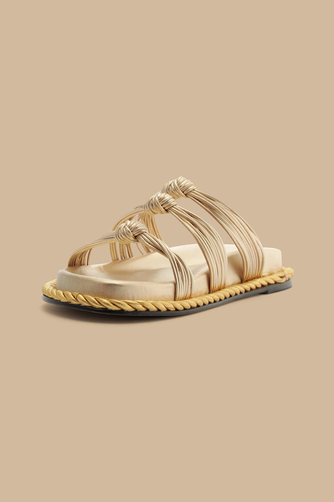 Gold Knot Slide Sandal